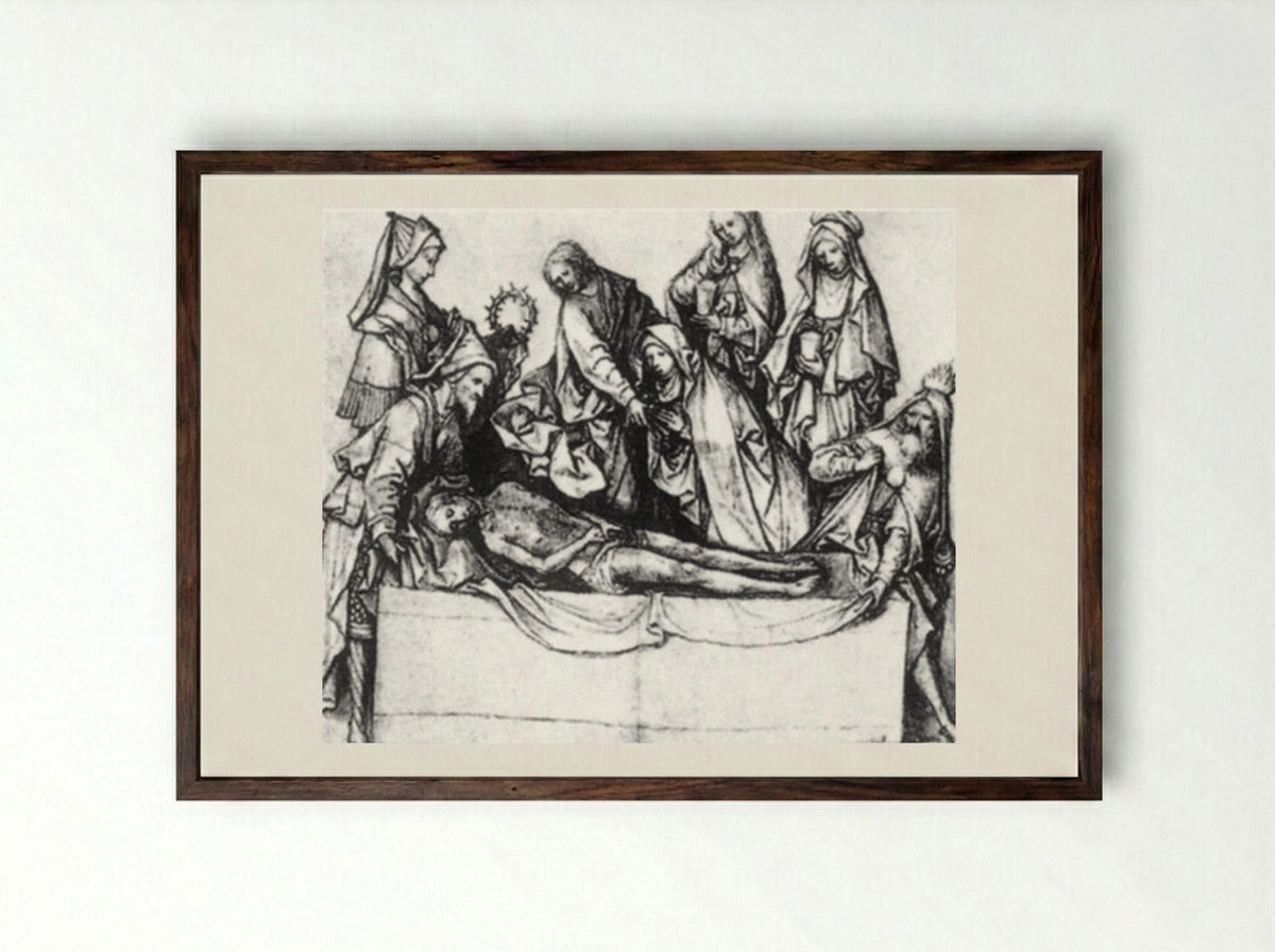 The Entombment - Hieronymus Bosch - Framed Print Dark Wood