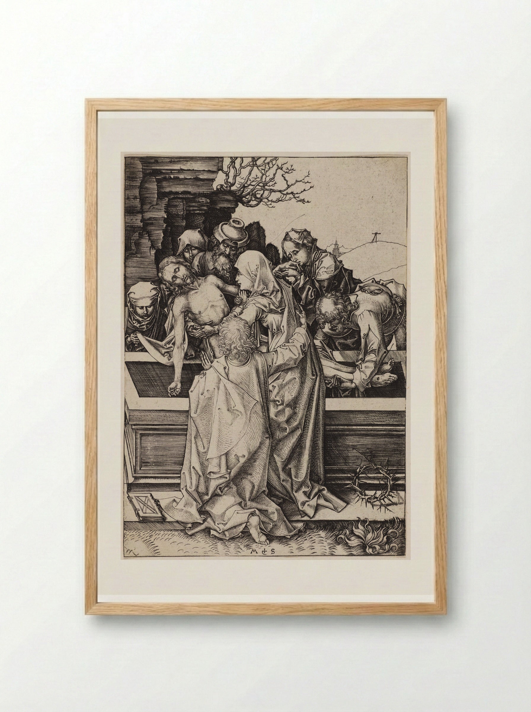 The Entombment - Martin Schongauer - Framed Print Wood