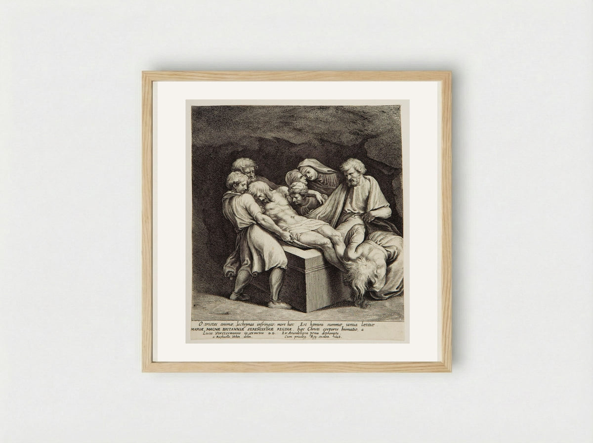 The Entombment - Lucas Vorsterman I - Framed Print Wood