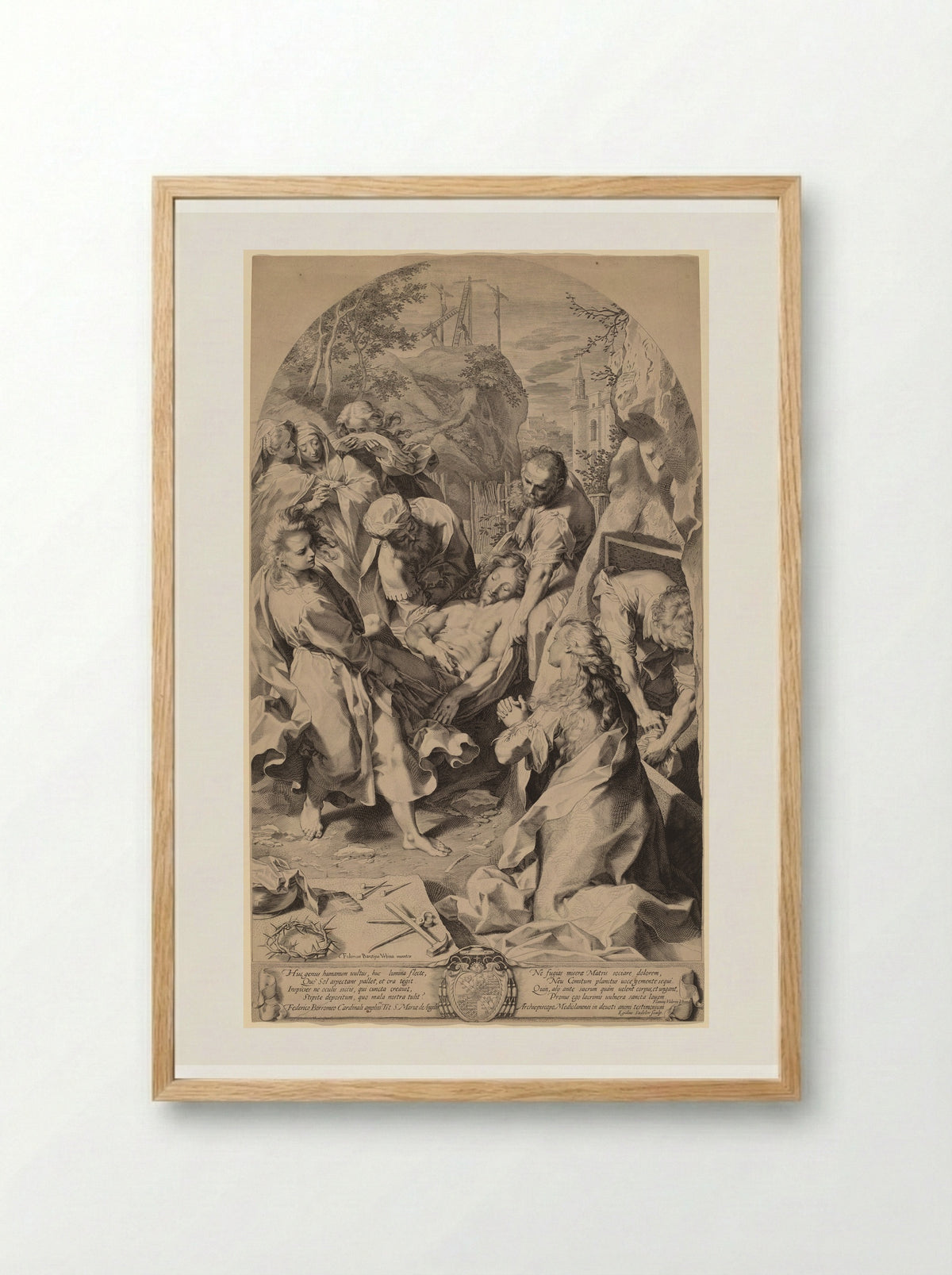The Entombment - Aegidius Sadeler II - Framed Print Wood