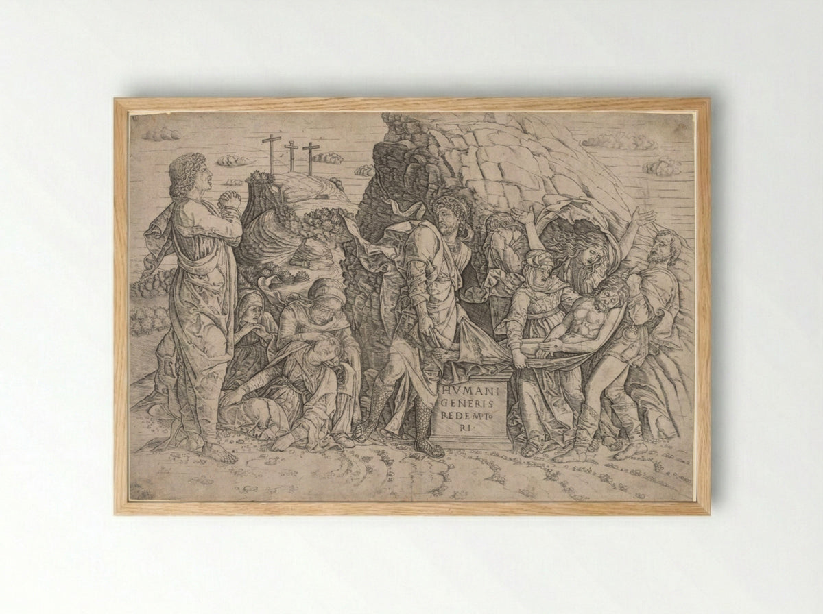 The Entombment - Giovanni Antonio da Brescia - Framed Print Wood