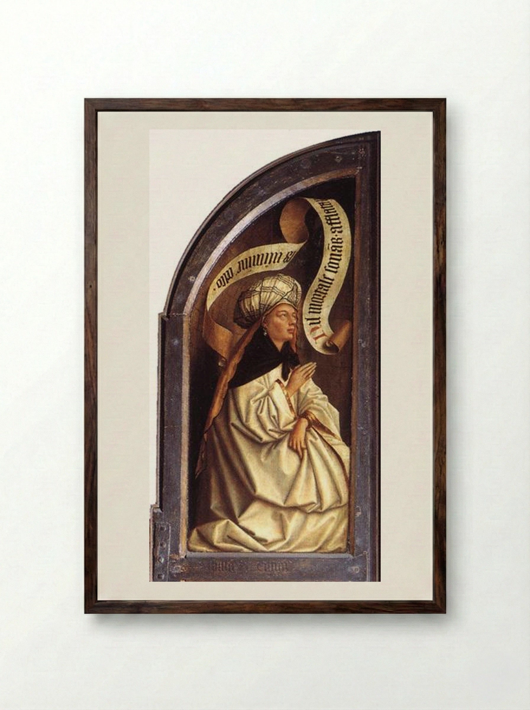 The Erythraean Sibyl - Jan van Eyck - Framed Print Dark Wood
