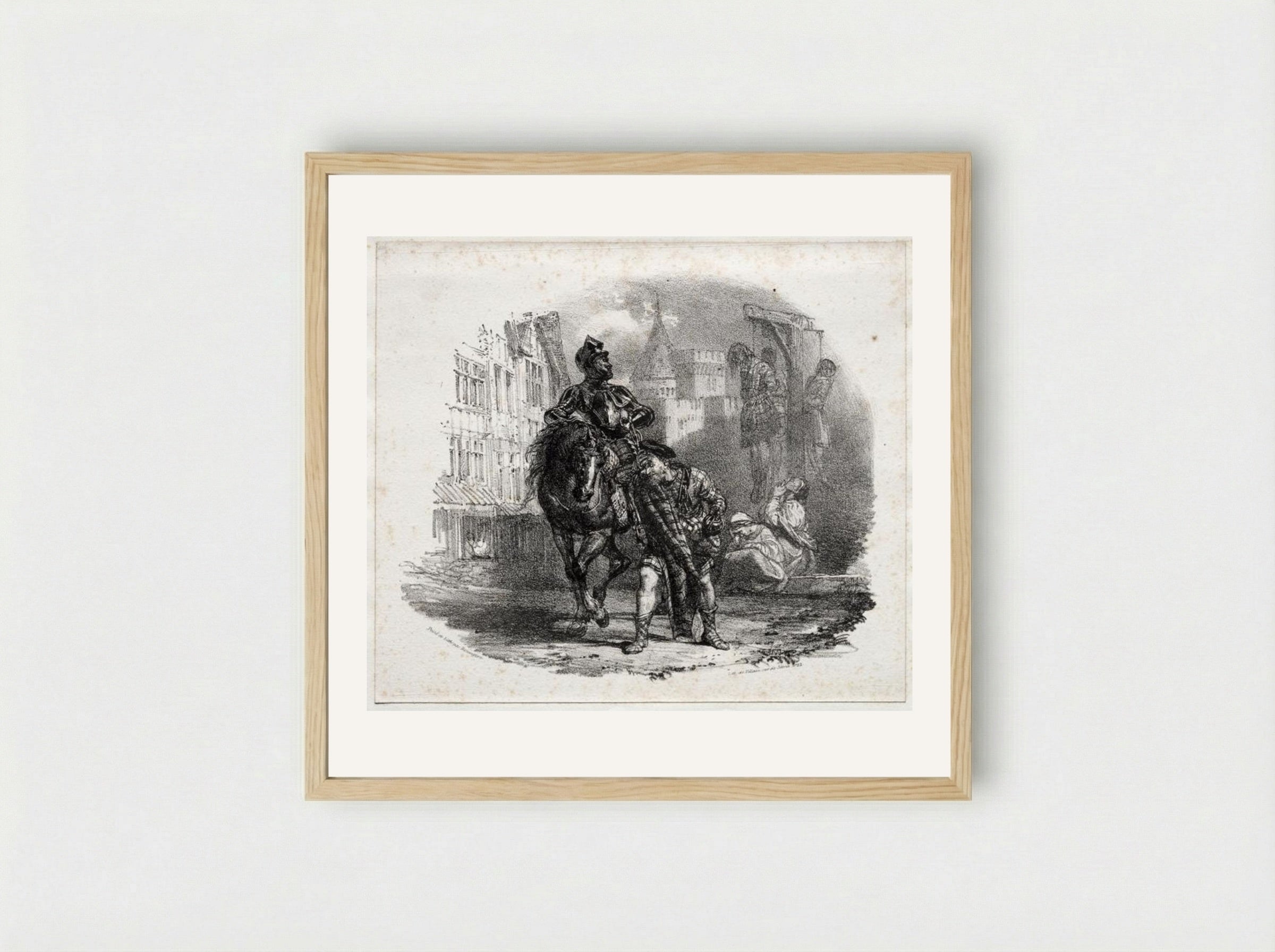 The Escape from Argyle Castle - Richard Parkes Bonington - Framed Print Wood