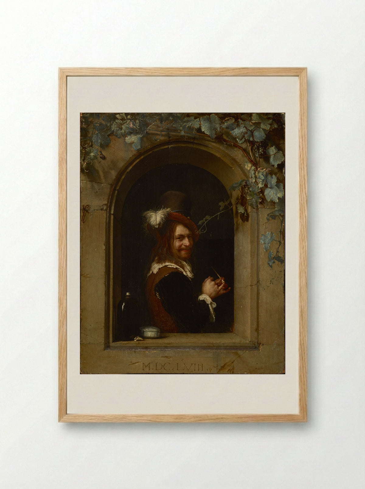 The Escaped Bird: Allegory of Lost Chastity - Frans van Mieris the Elder - Framed Print Wood