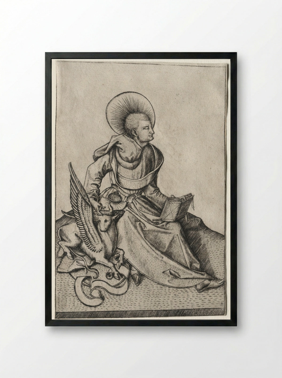 The Evangelists: St. Luke - Master ES - Framed Print Black