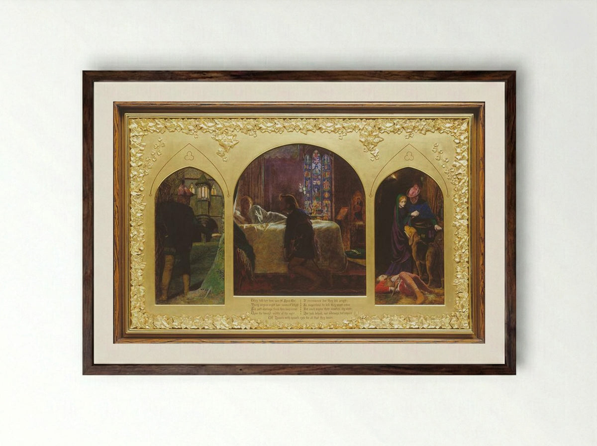 The Eve of St. Agnes - Arthur Hughes - Framed Print Dark Wood