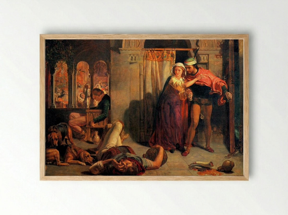 The Eve of St. Agnes - William Holman Hunt - Framed Print Wood