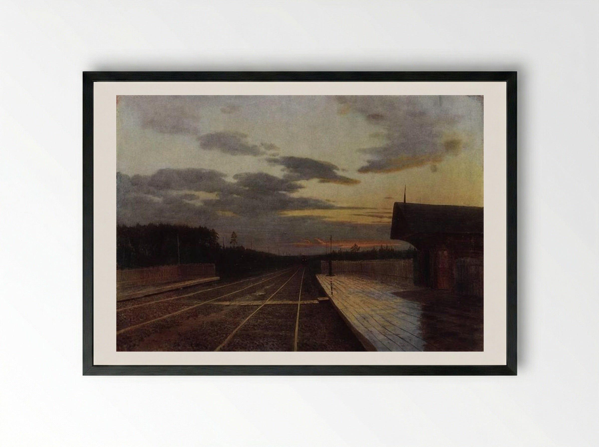 The Evening After the Rain - Isaac Levitan - Framed Print Black