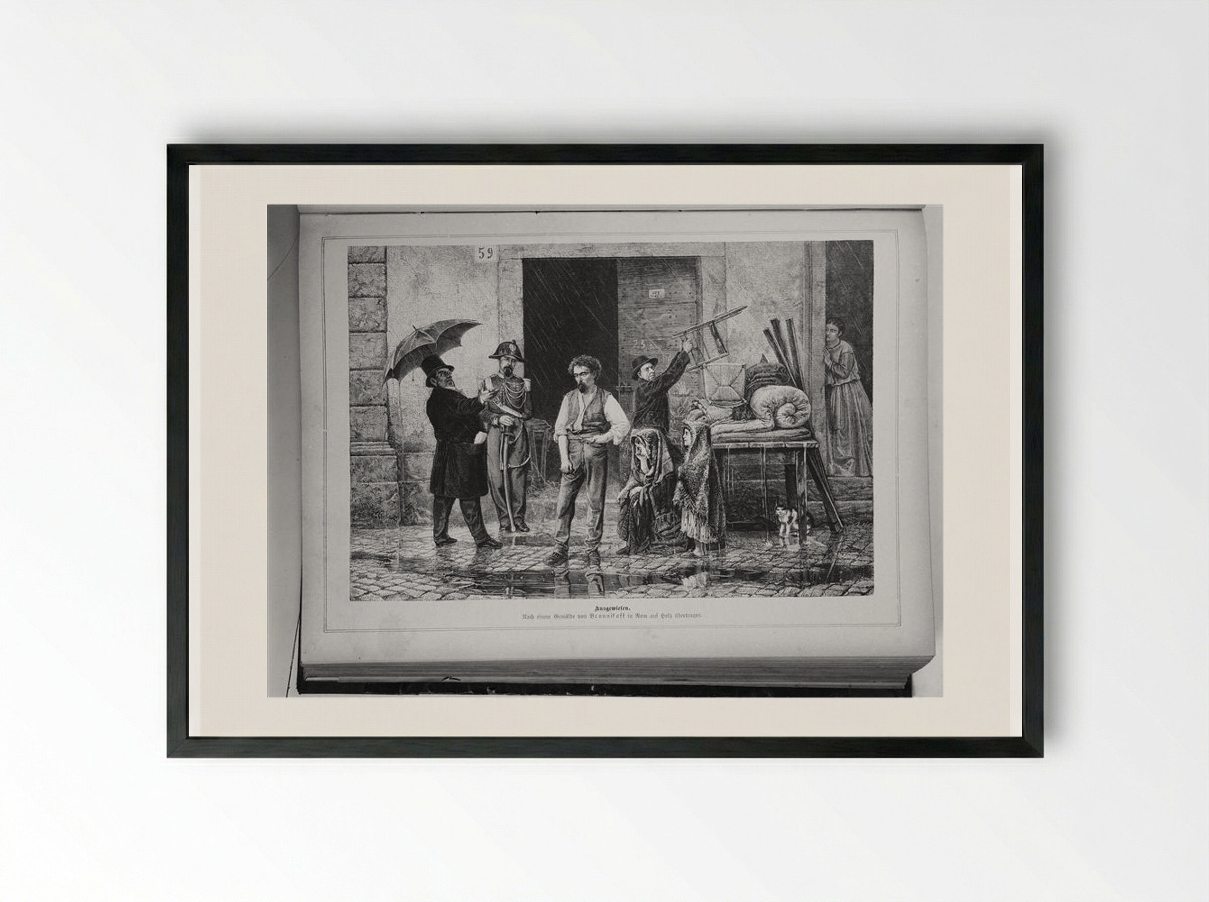 The Evicted - Fyodor Bronnikov - Framed Print Black