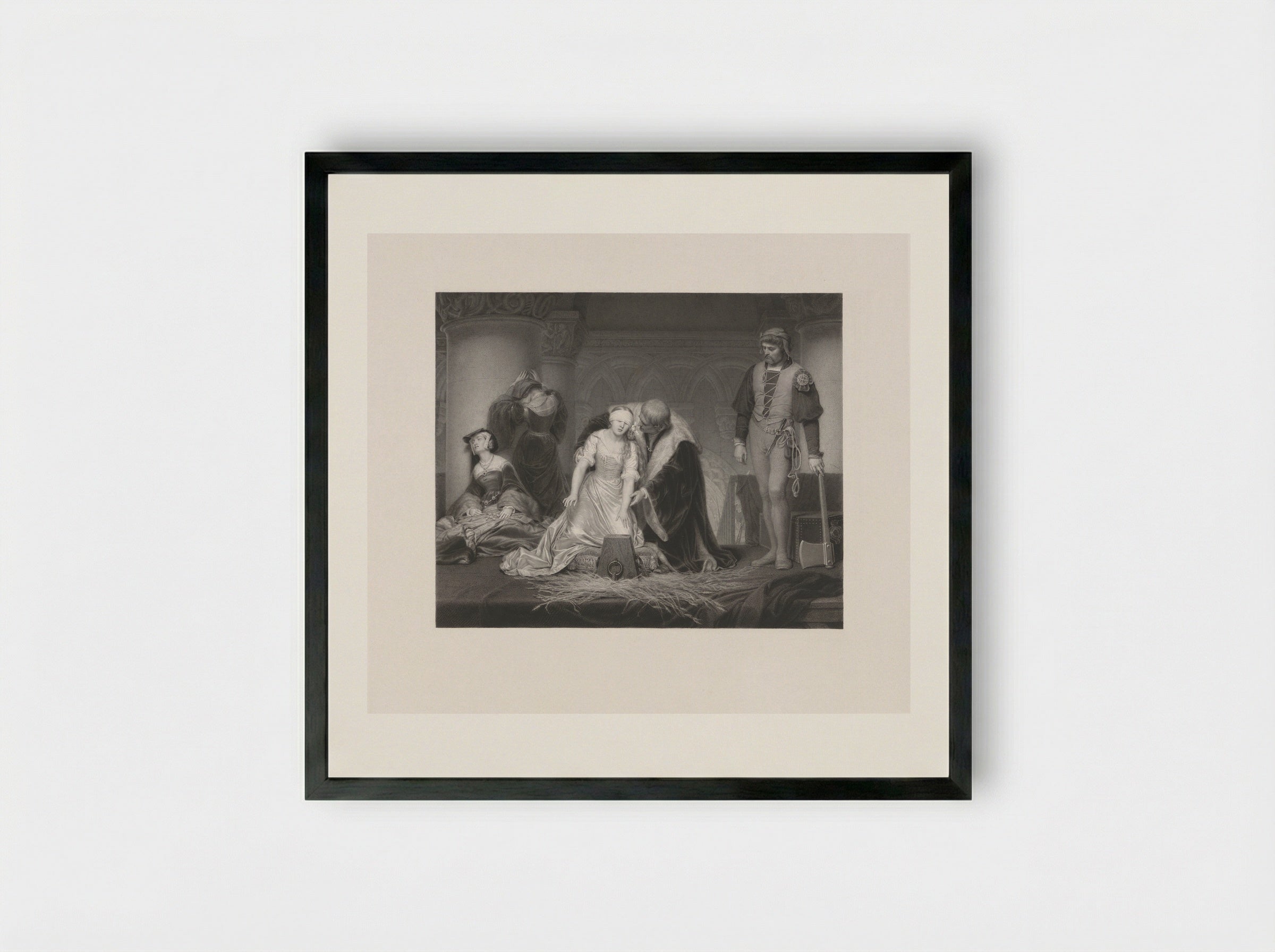 The Execution of Lady Jane Grey - Paolo Mercuri - Framed Print Black
