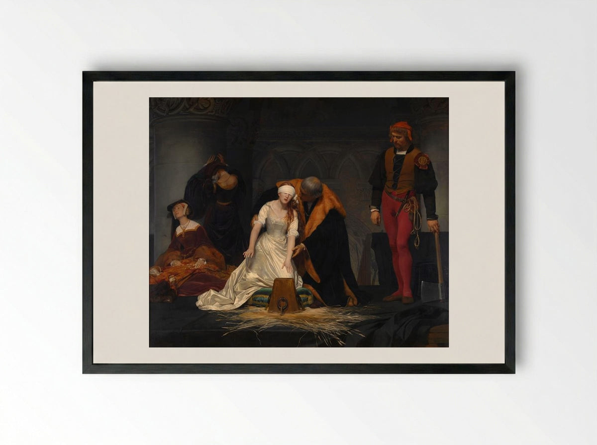 The Execution of Lady Jane Grey - Paul Delaroche - Framed Print Black