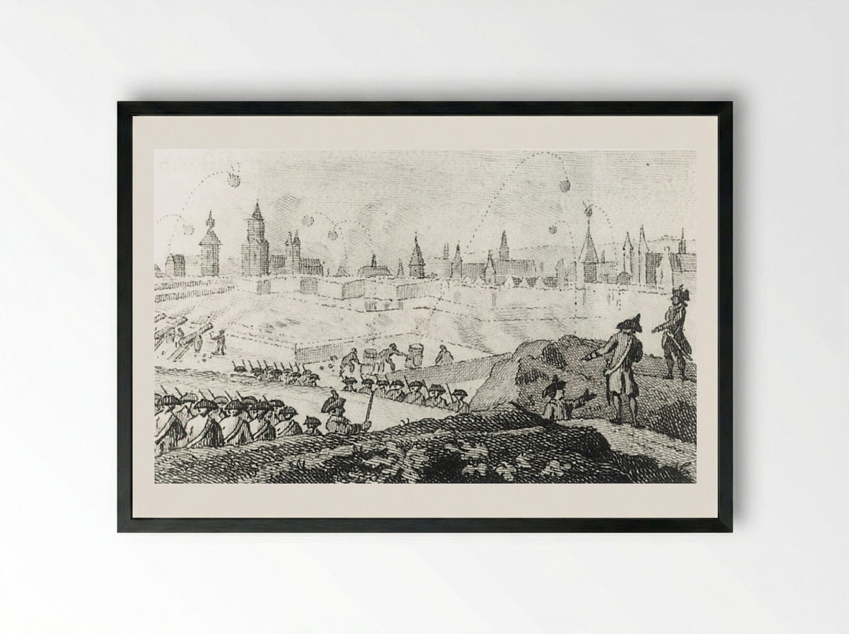 The Execution of Quirijn Dirkszoon and Lambert Jacobszoon - Jacobus Buys - Framed Print Black