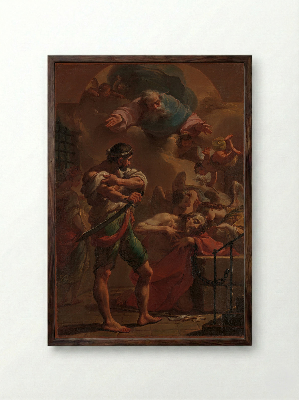 The Execution of Saint John the Baptist - Ubaldo Gandolfi - Framed Print Dark Wood