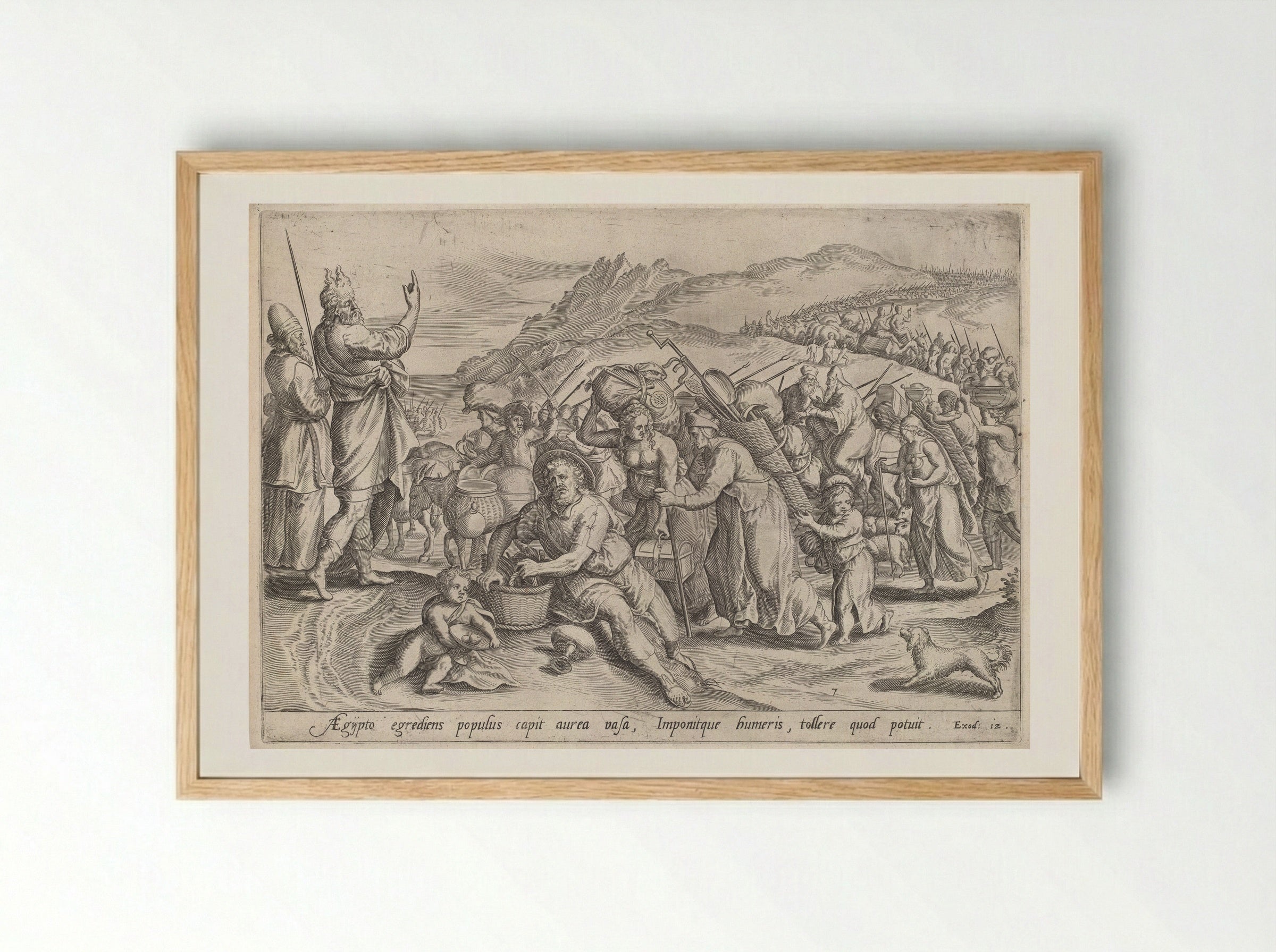 The Exodus from Egypt - Johann Sadeler I - Framed Print Wood