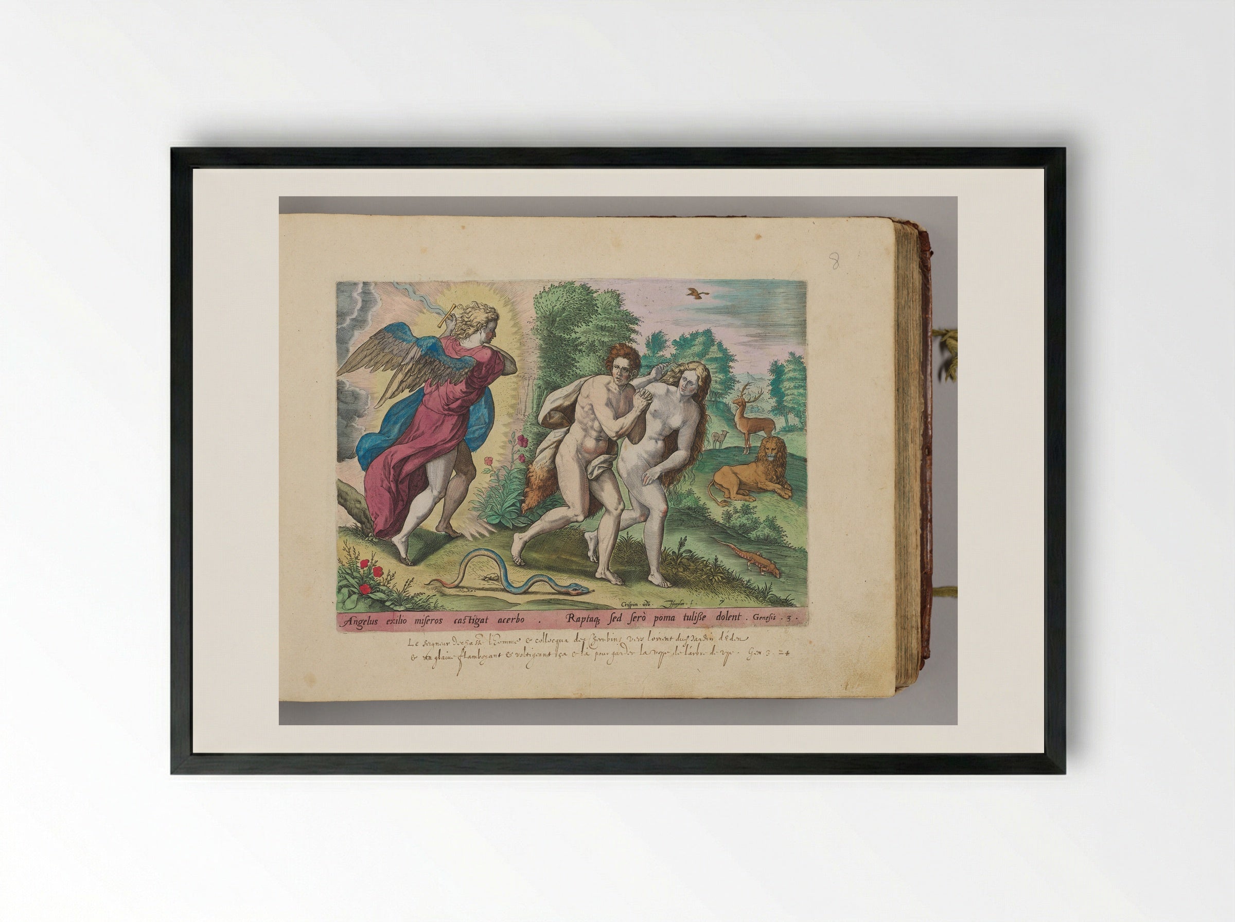 The Expulsion from Paradise - Johann Sadeler I - Framed Print Black