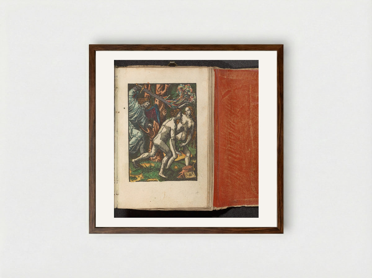 The Expulsion from the Garden of Eden - Doen Pietersz. - Framed Print Dark Wood