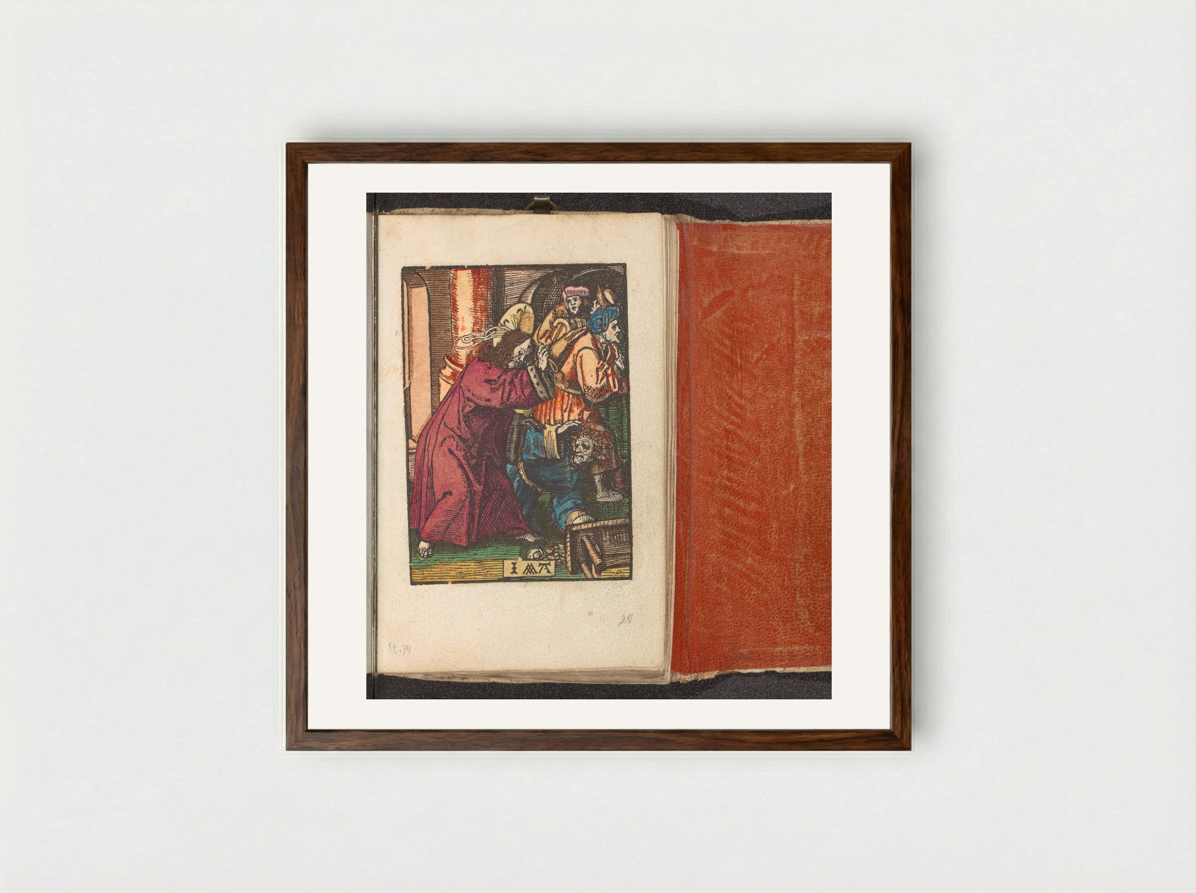 The Expulsion of the Money Changers - Doen Pietersz. - Framed Print Dark Wood