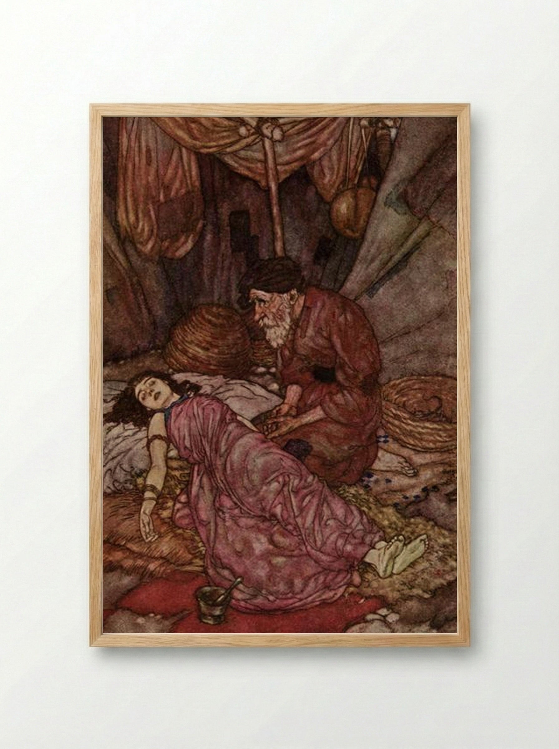 The Face of Wretched Man - Edmund Dulac - Framed Print Wood