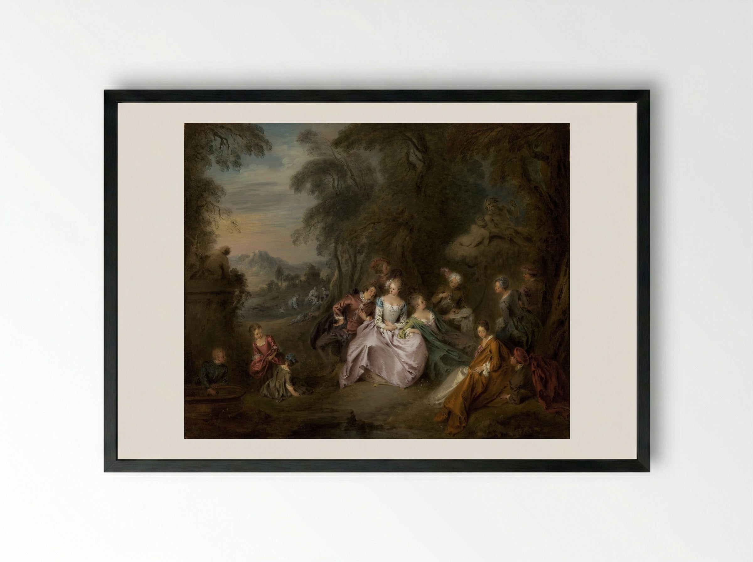 The Fair at Bezons - Jean-Baptiste Joseph Pater - Framed Print Black
