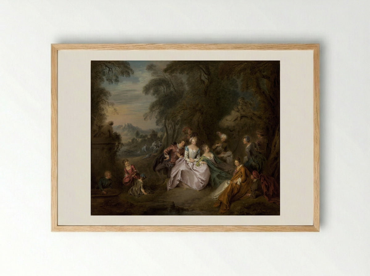 The Fair at Bezons - Jean-Baptiste Joseph Pater - Framed Print Wood