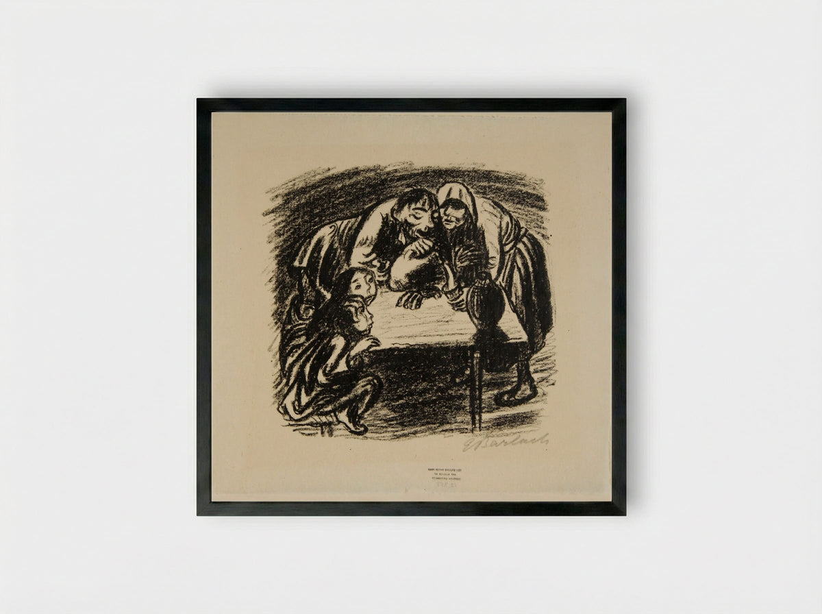 The Faithful Eckart 2: The Satisfied Family - Ernst Barlach - Framed Print Black
