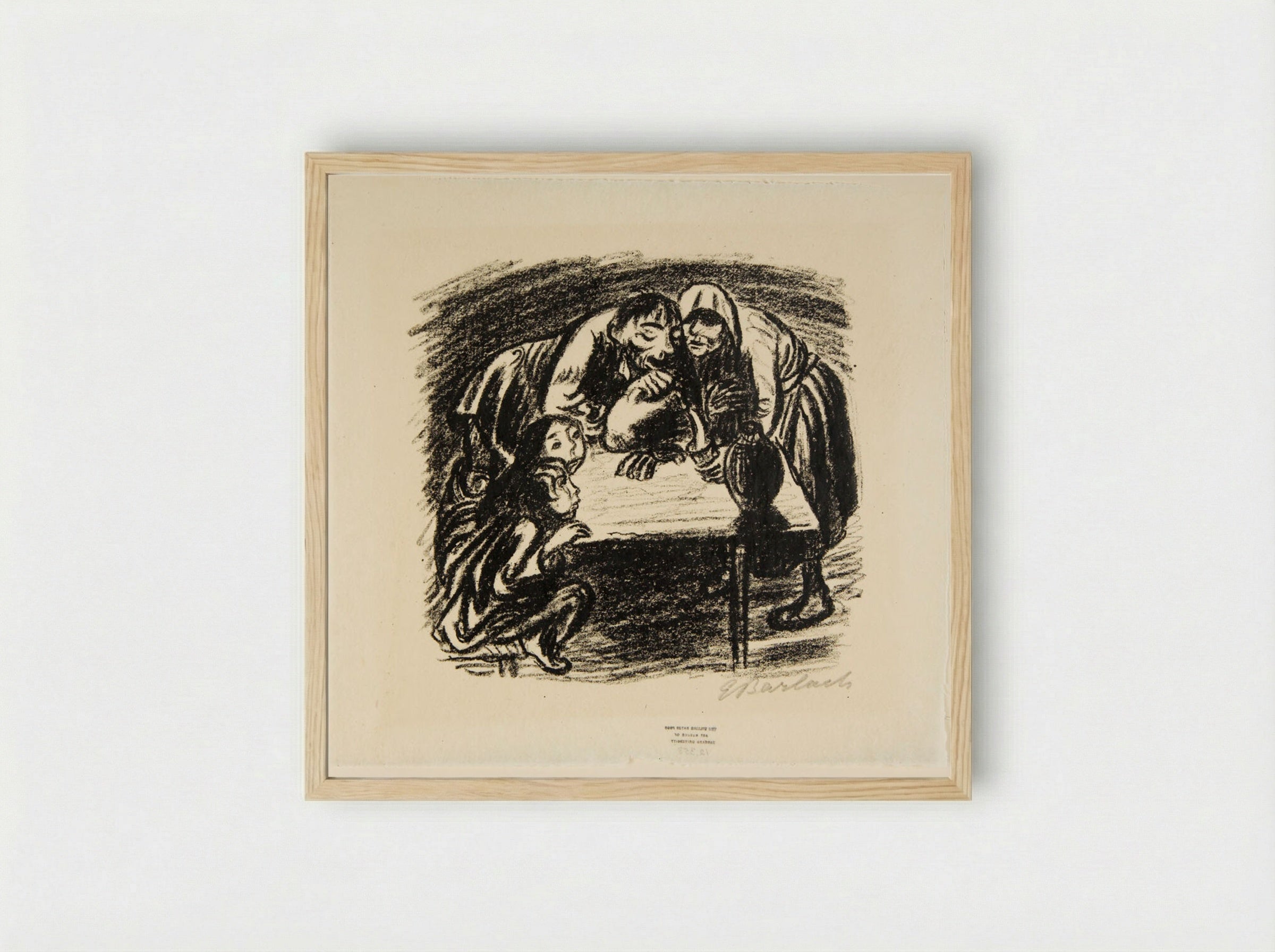 The Faithful Eckart 2: The Satisfied Family - Ernst Barlach - Framed Print Wood