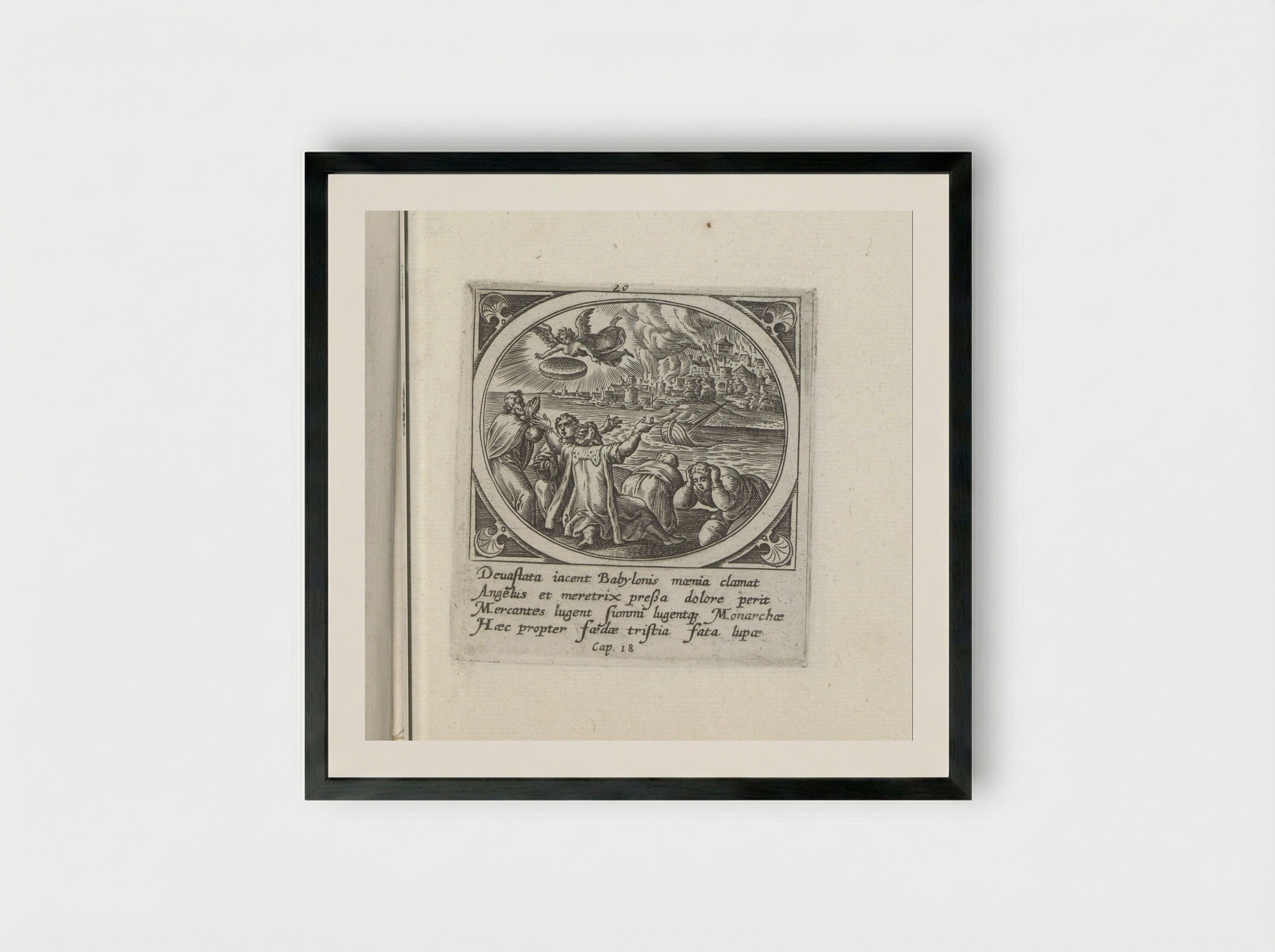 The Fall of Babylon - Gerard de Jode - Framed Print Black