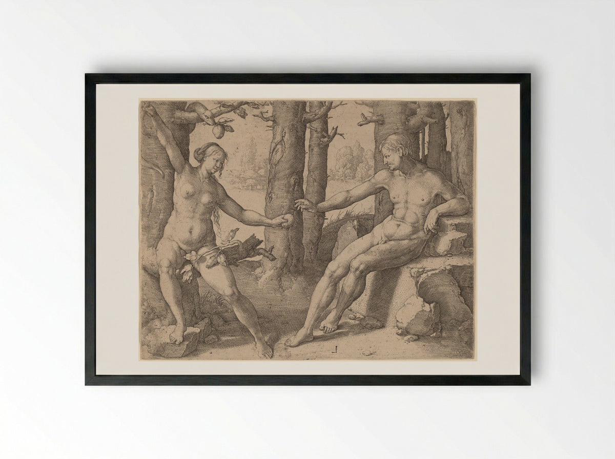 The Fall of Man - Lucas van Leyden - Framed Print Black