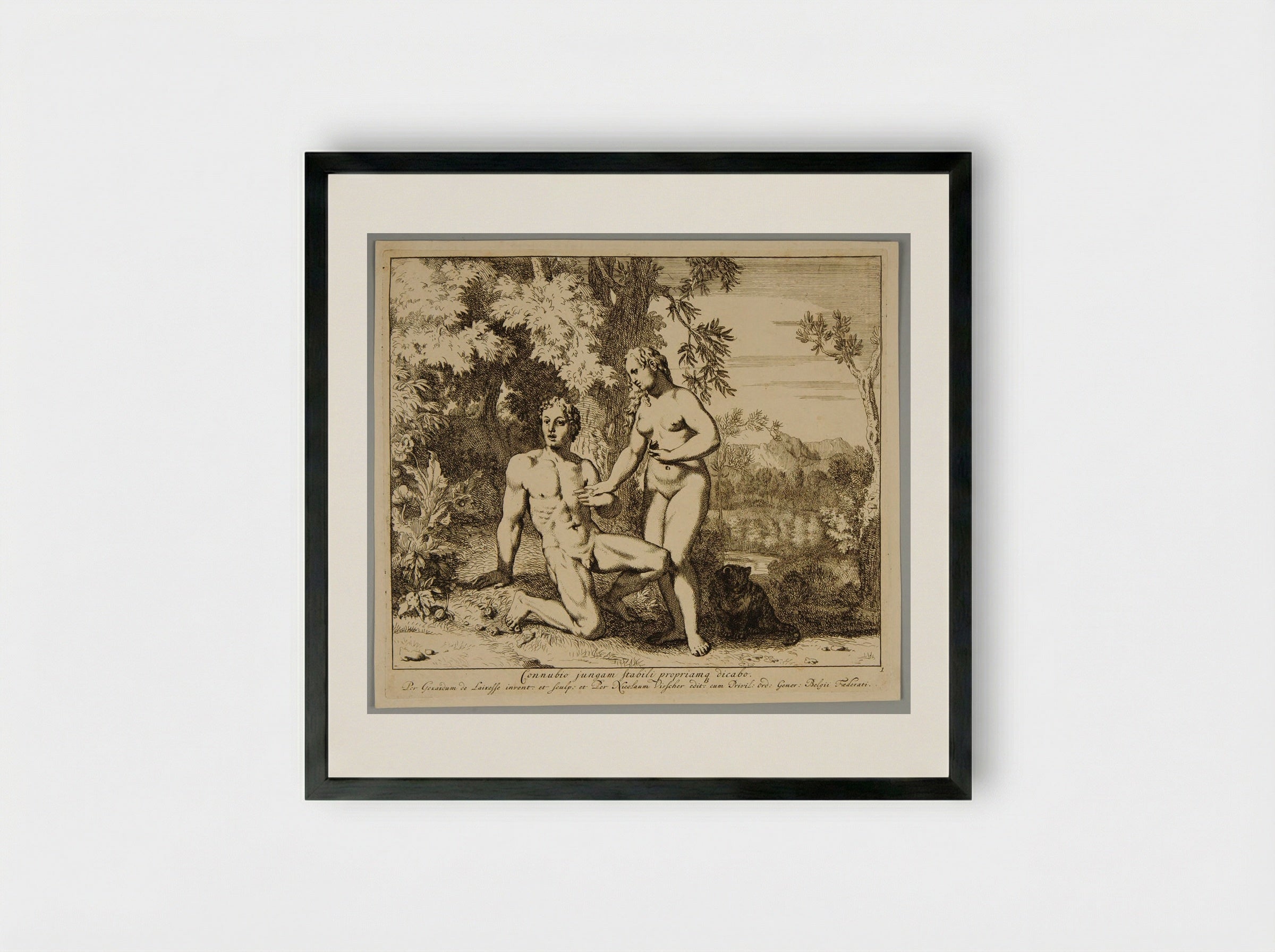 The Fall of Man - Gérard de Lairesse - Framed Print Black