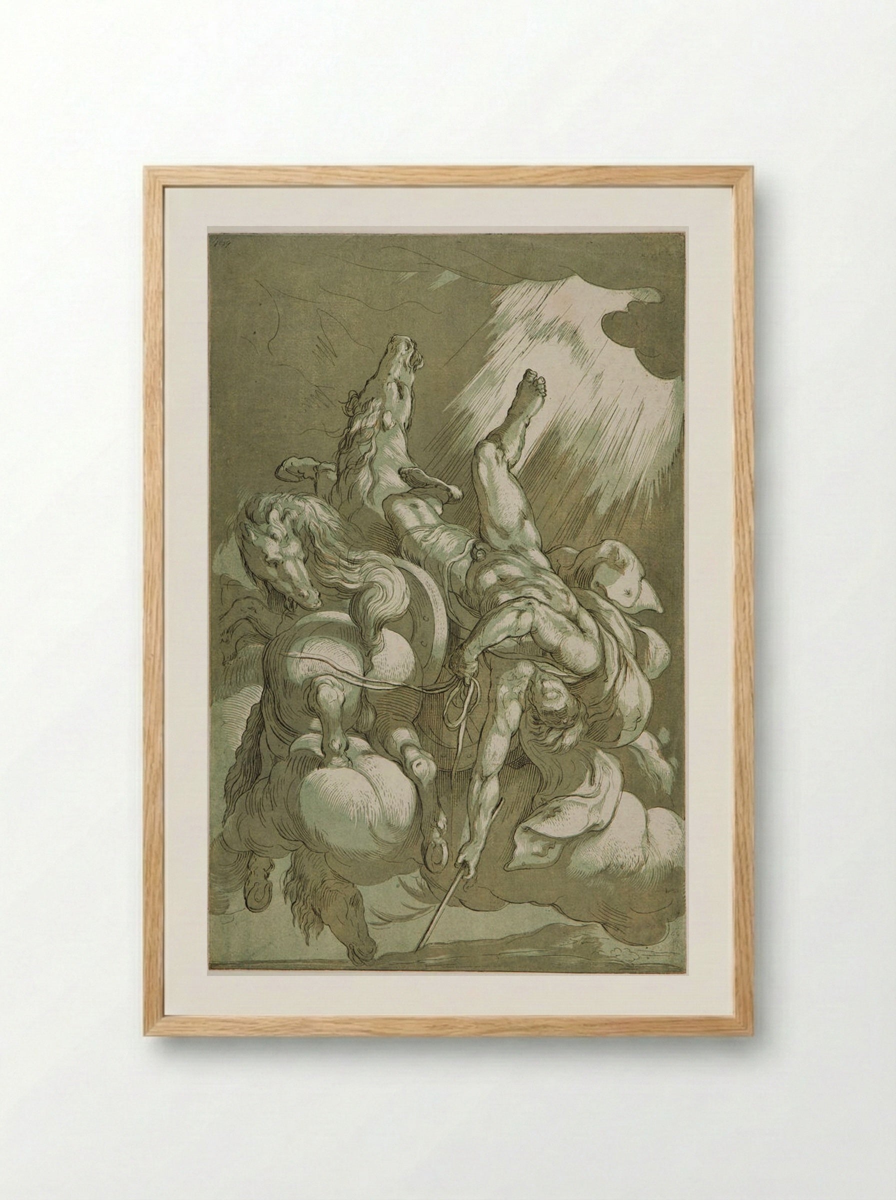 The Fall of Phaeton - Anne Claude Philippe de Thubières, comte de Caylus - Framed Print Wood