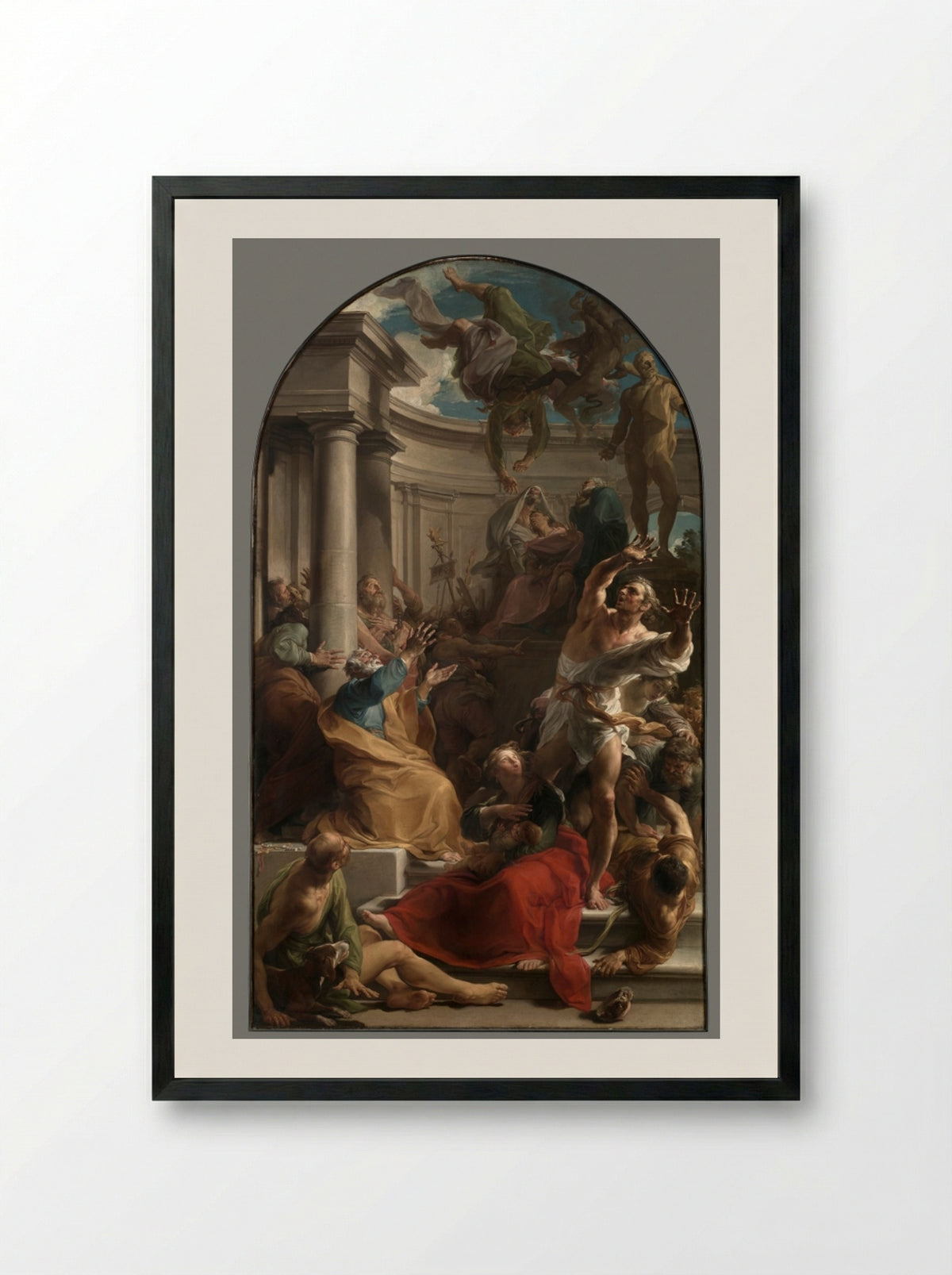 The Fall of Simon Magus - Pompeo Batoni - Framed Print Black