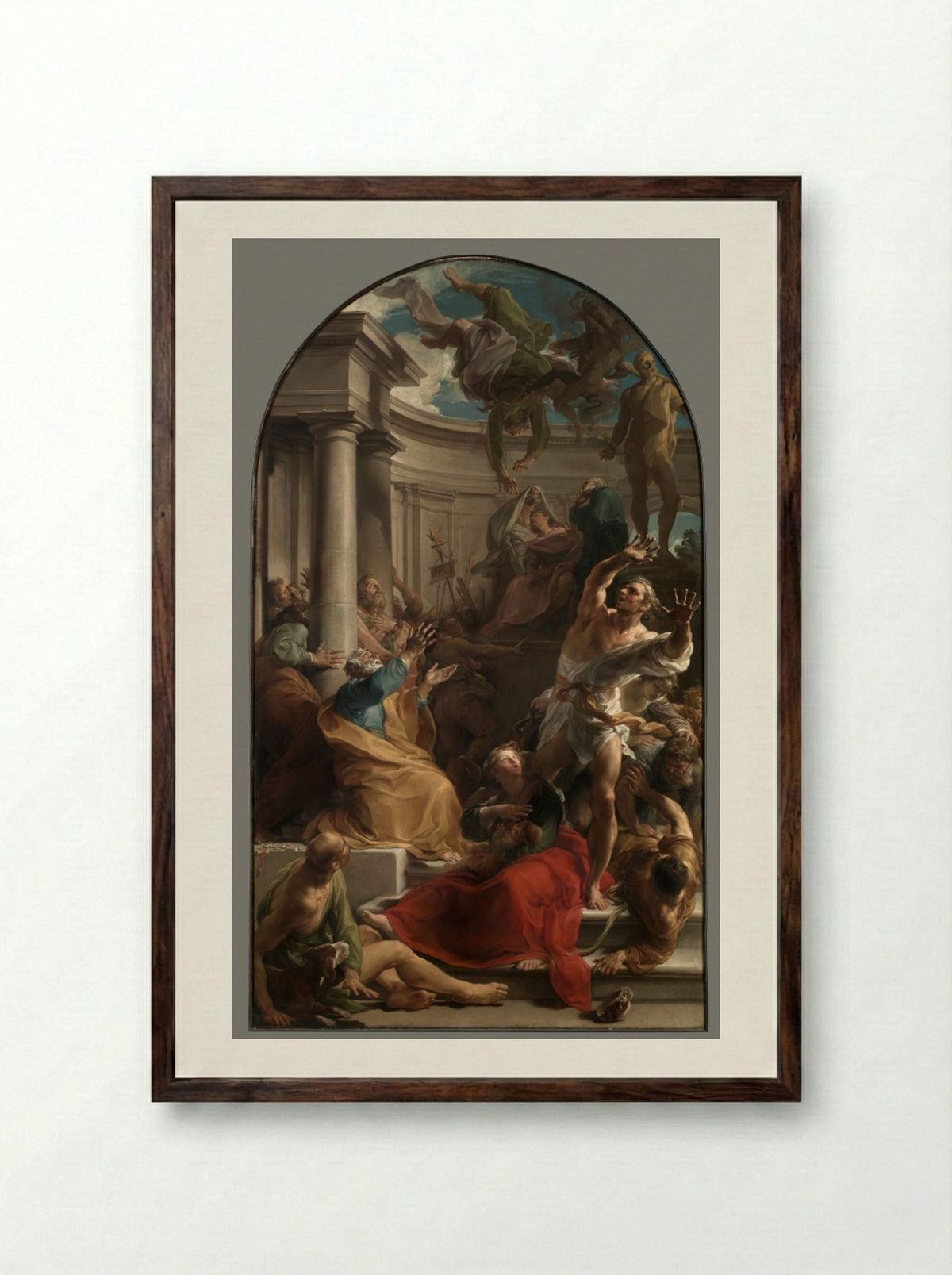 The Fall of Simon Magus - Pompeo Batoni - Framed Print Dark Wood