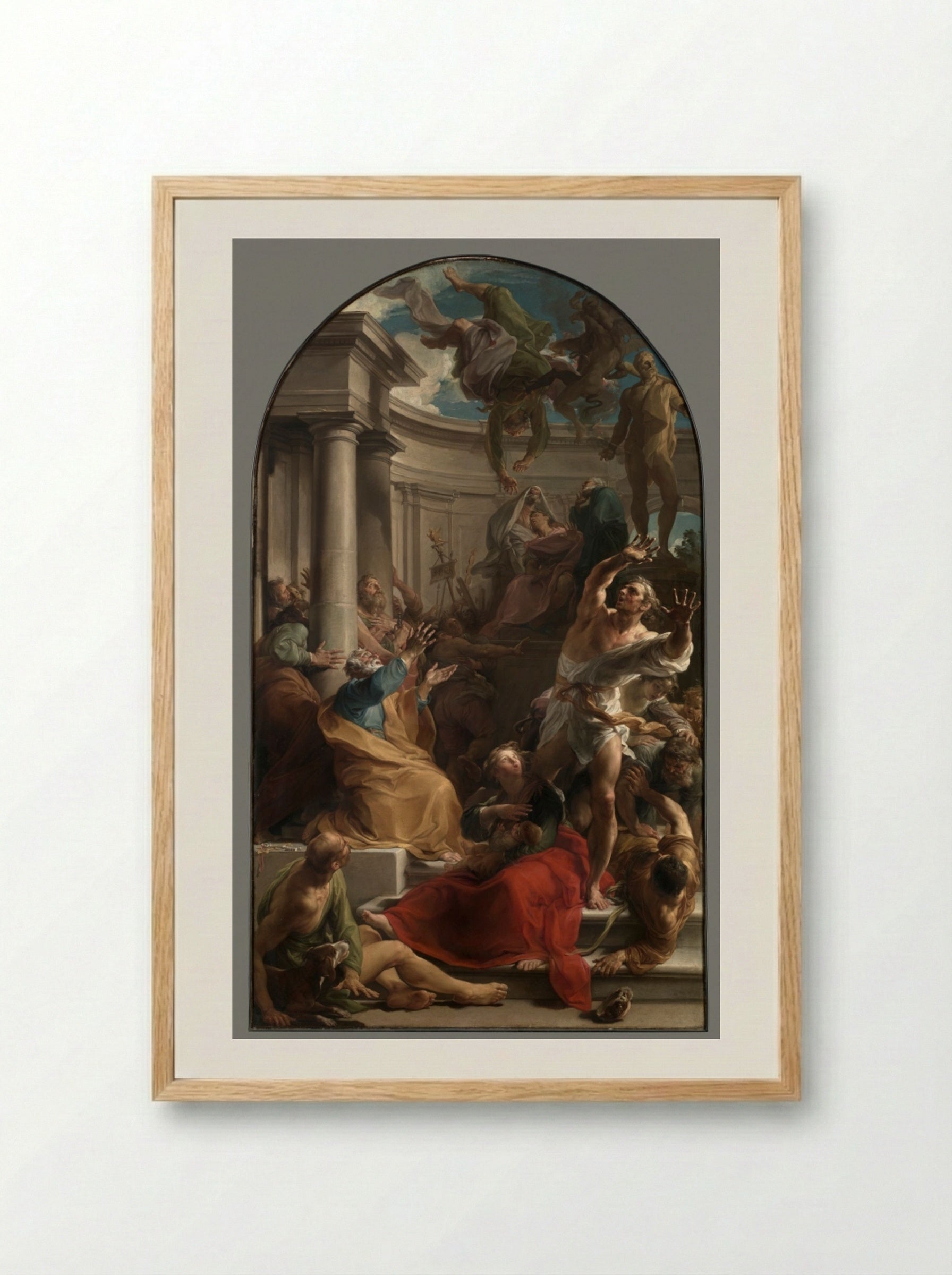 The Fall of Simon Magus - Pompeo Batoni - Framed Print Wood