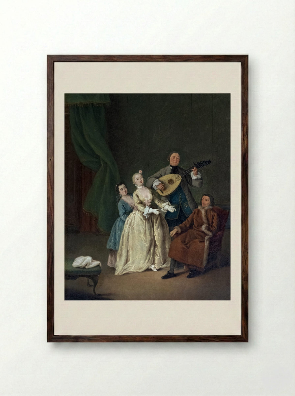 The Family Concert - Pietro Longhi - Framed Print Dark Wood