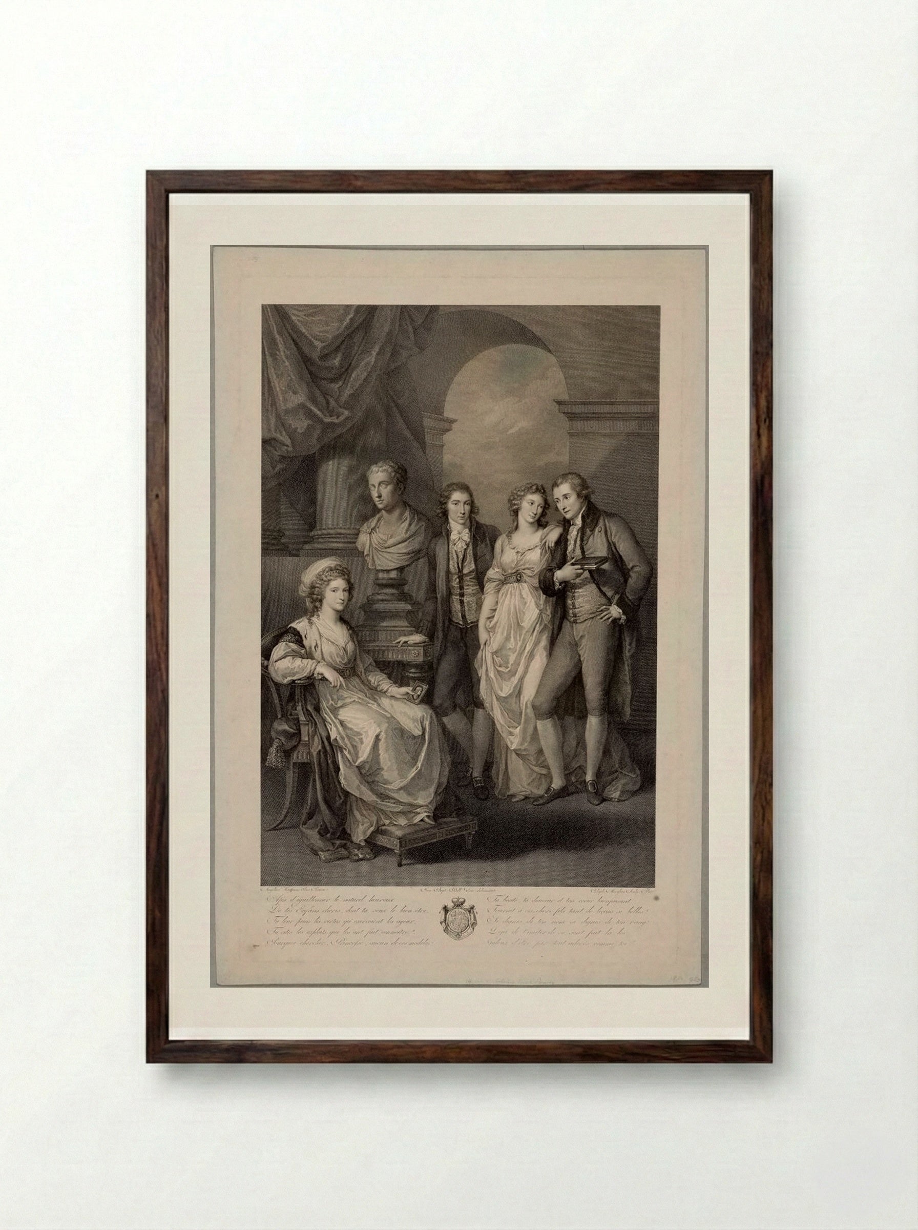 The Family of Princess Bariatinski - Raphael Morghen - Framed Print Dark Wood