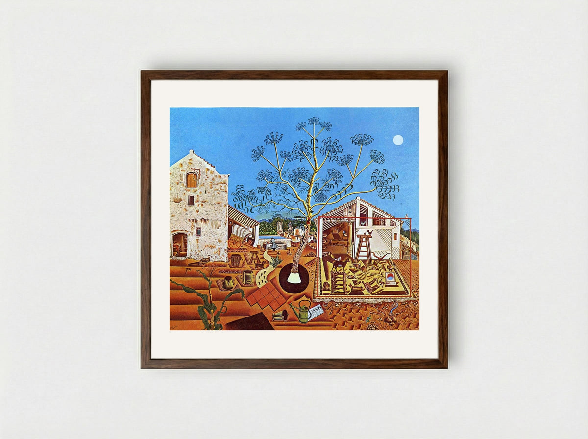 The Farm - Joan Miró - Framed Print Dark Wood