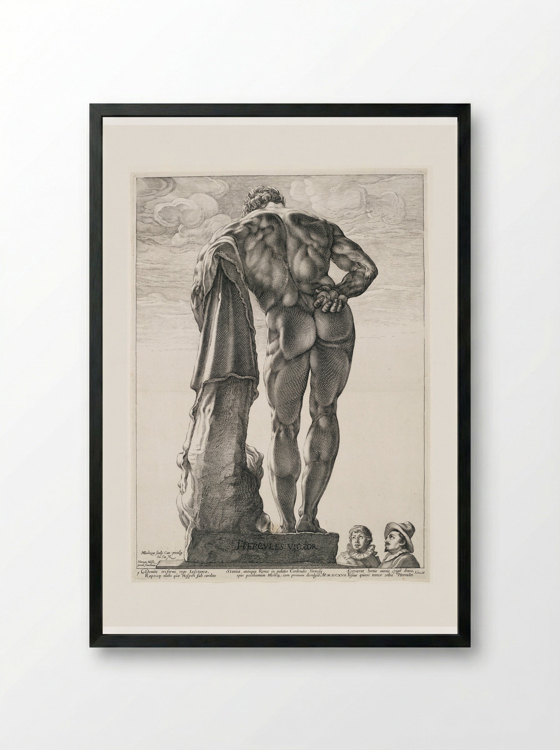 The Farnesian Hercules - Hendrick Goltzius - Framed Print Black