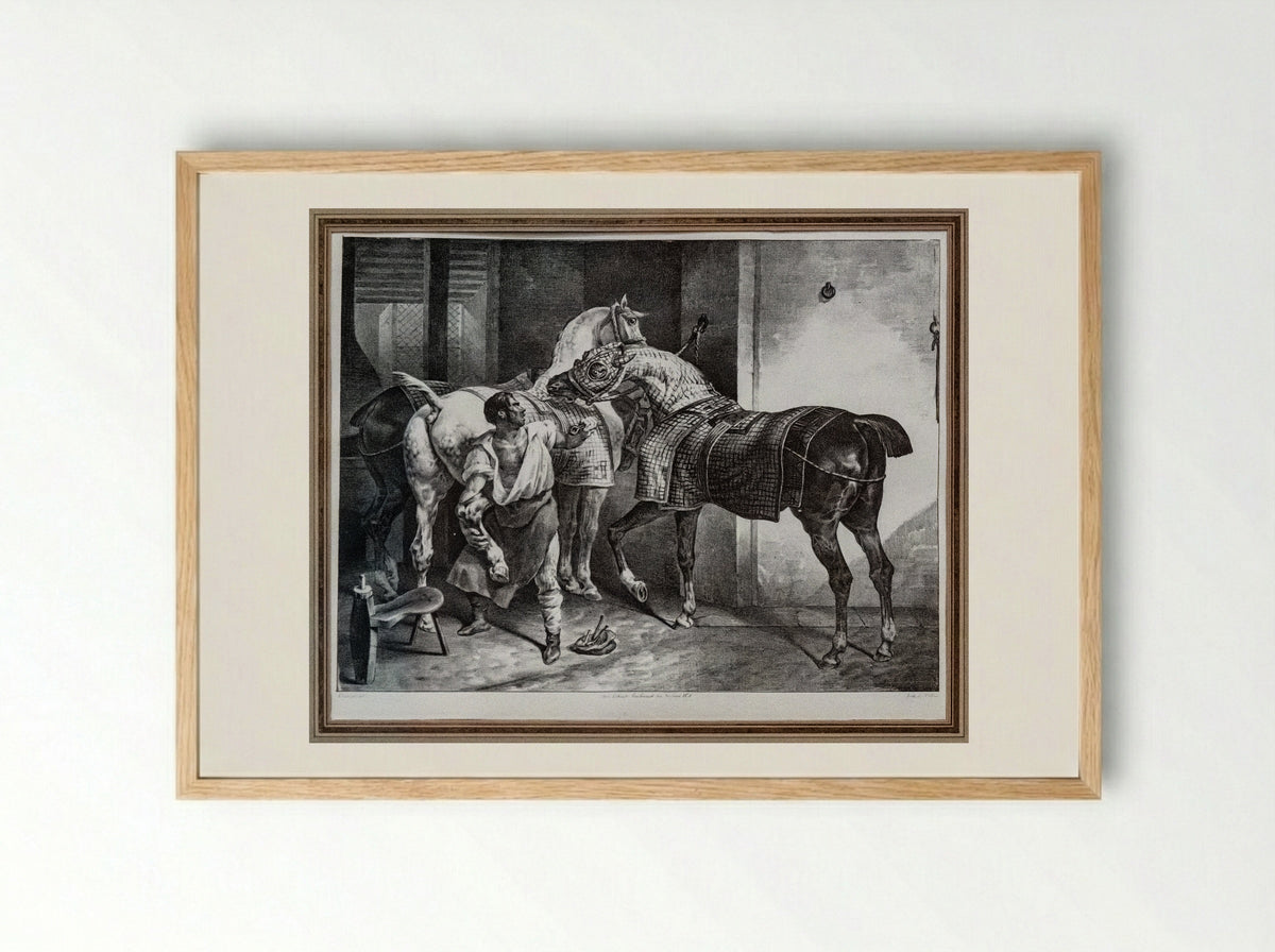 The Farrier - François Jean Villain - Framed Print Wood