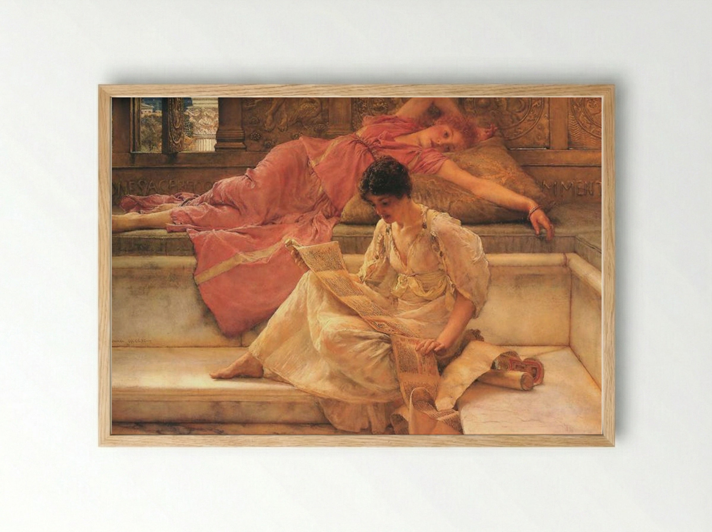 The Favourite Poet - Sir Lawrence Alma-Tadema - Framed Print Wood