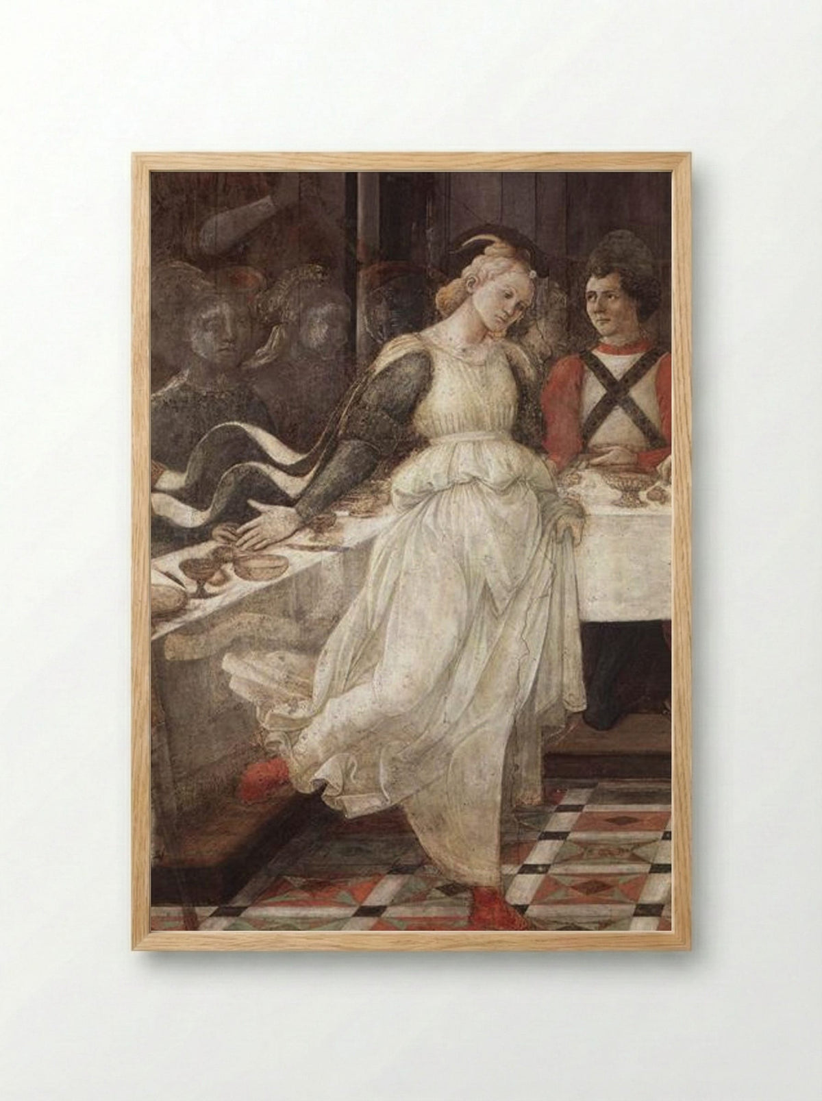 The Feast of Herod: Salome's Dance (detail) - Filippo Lippi - Framed Print Wood
