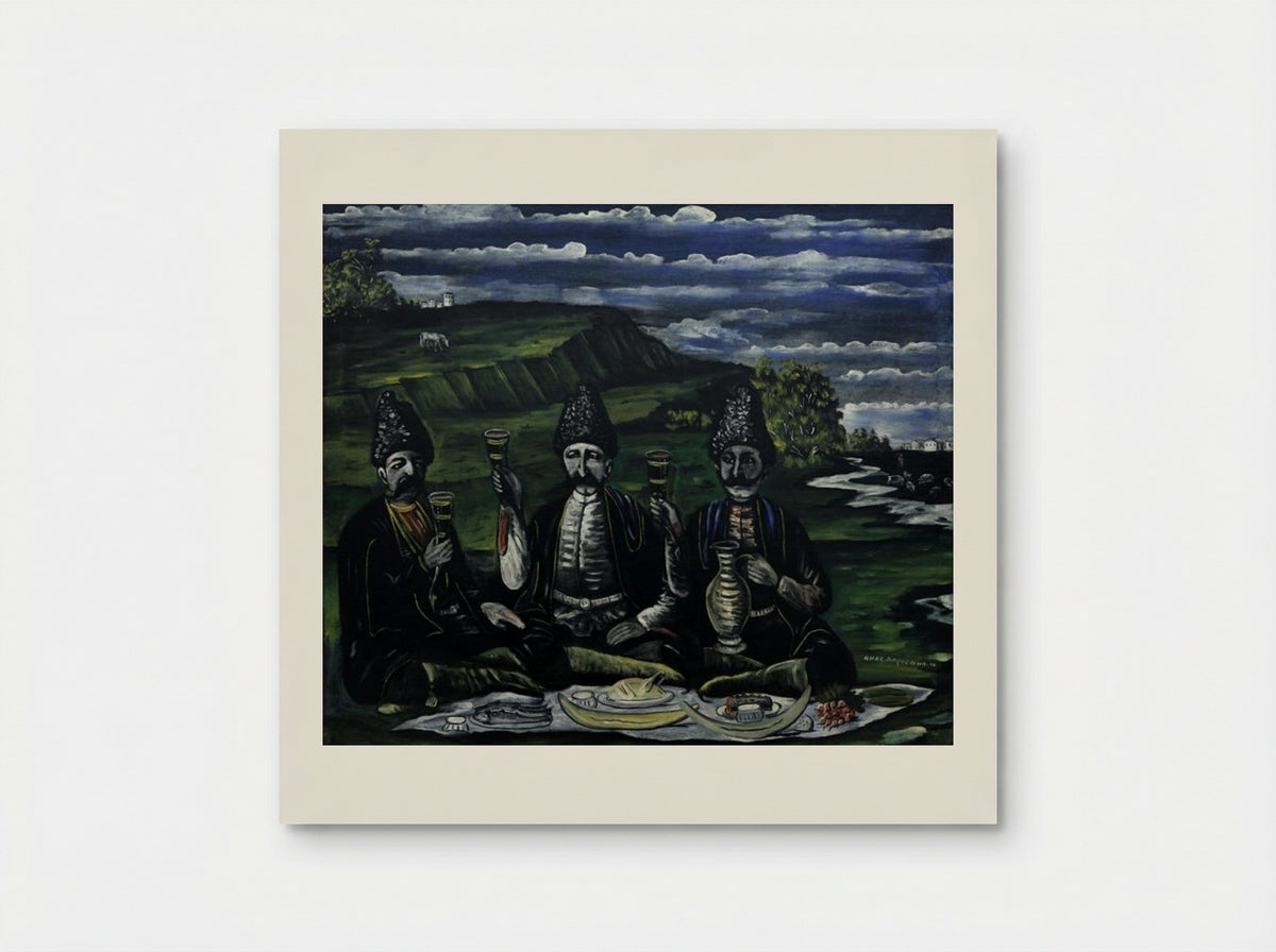 The Feast of Three Nobles in the Valley - Niko Pirosmani - Poster