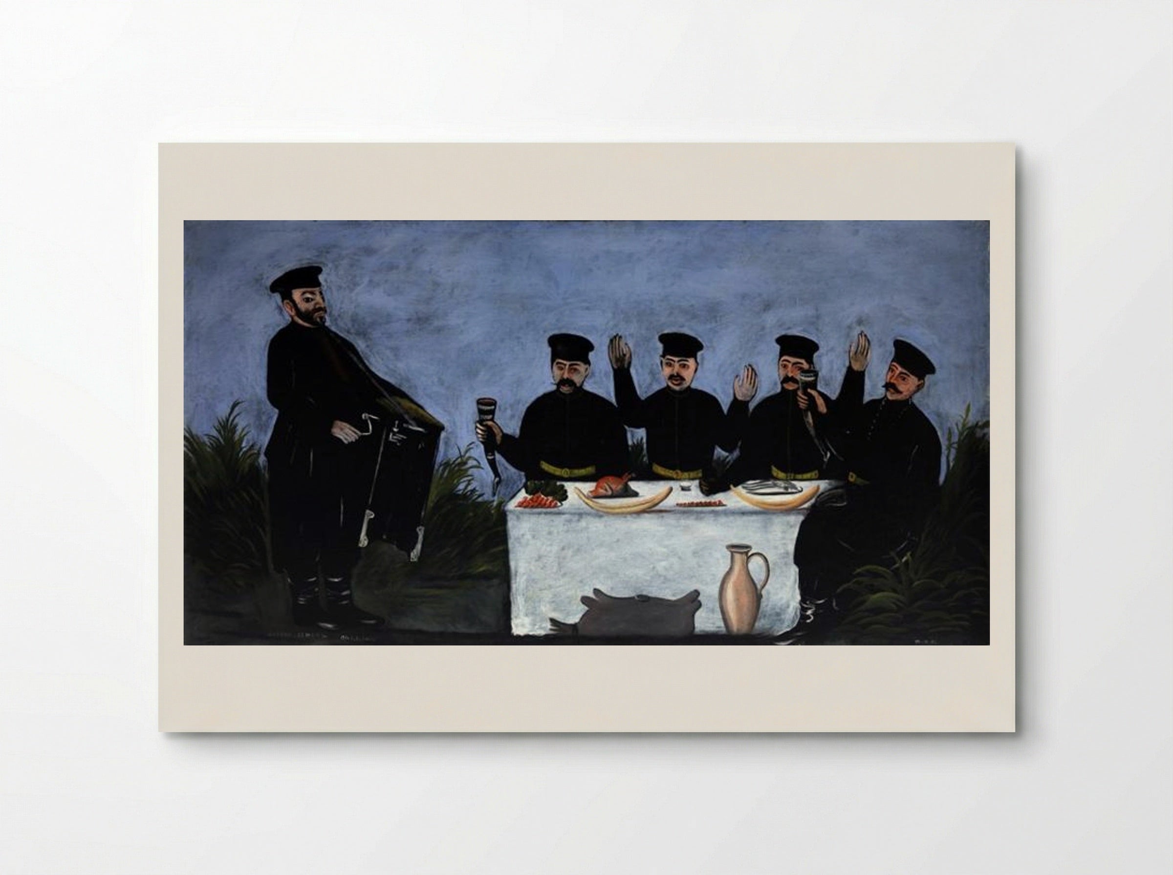 The Feast with Barrel Organist Datiko Zemeli - Niko Pirosmani - Poster