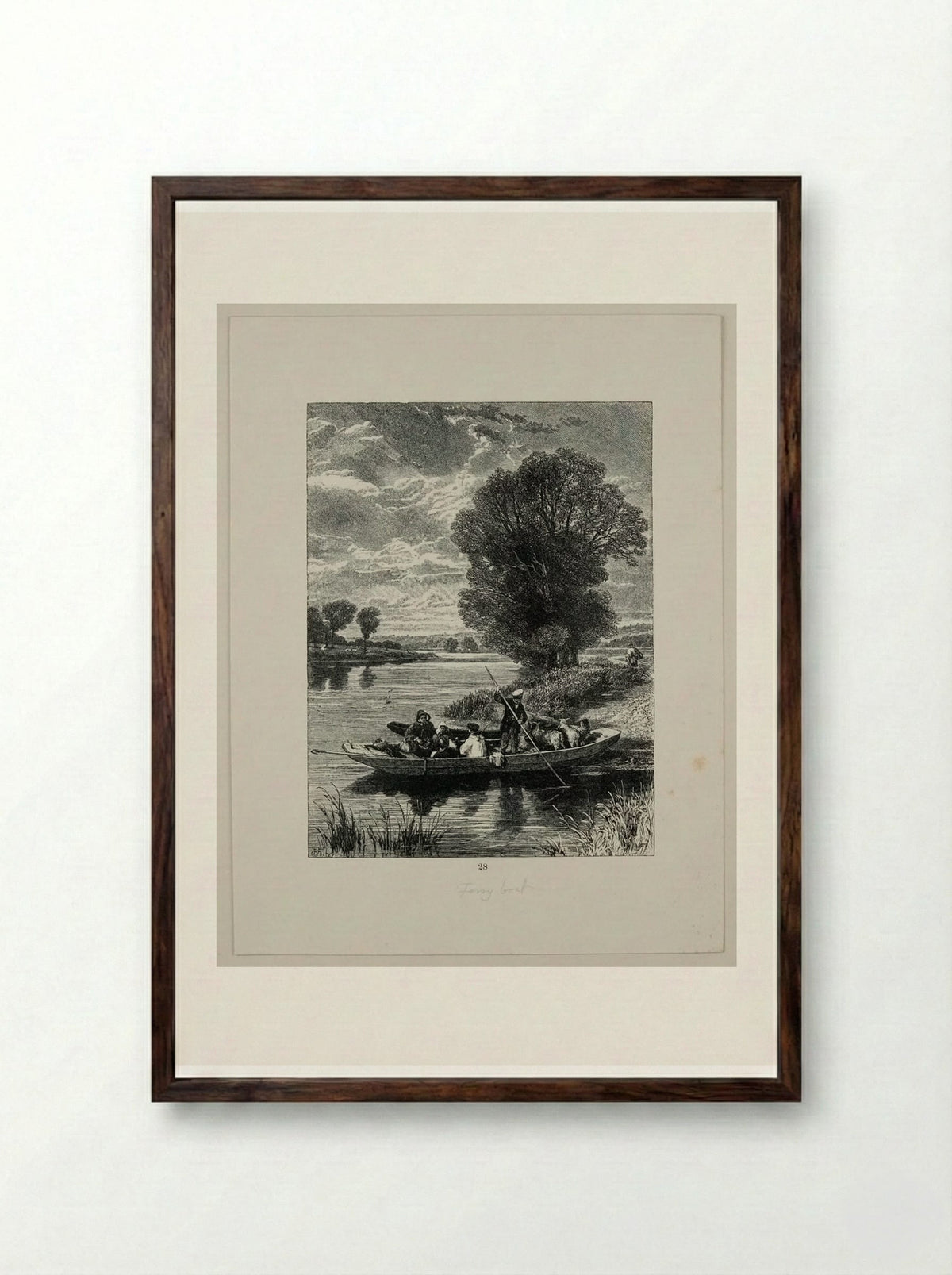 The Ferry-boat - Edward Dalziel - Framed Print Dark Wood