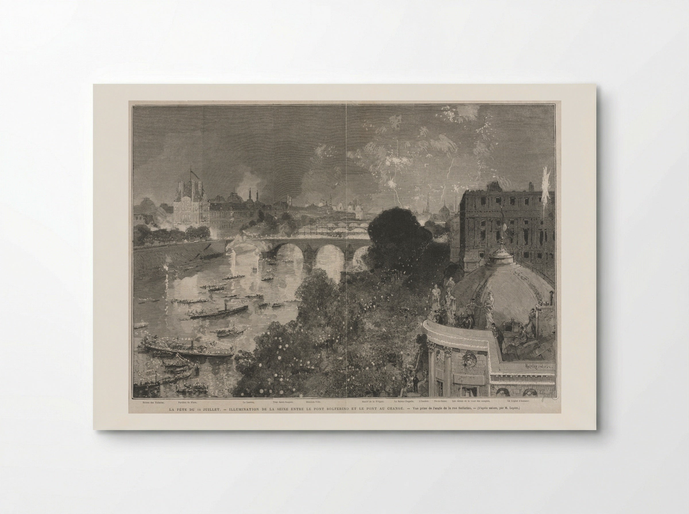 The Festival of 14 July, Illumination of the Seine - Auguste Louis Lepère - Poster