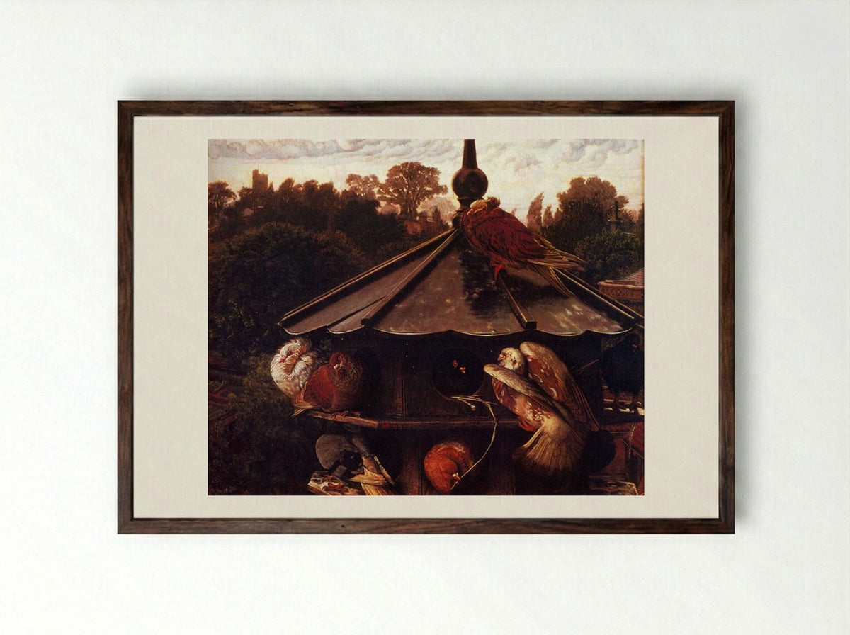 The Festival of St. Swithin - William Holman Hunt - Framed Print Dark Wood