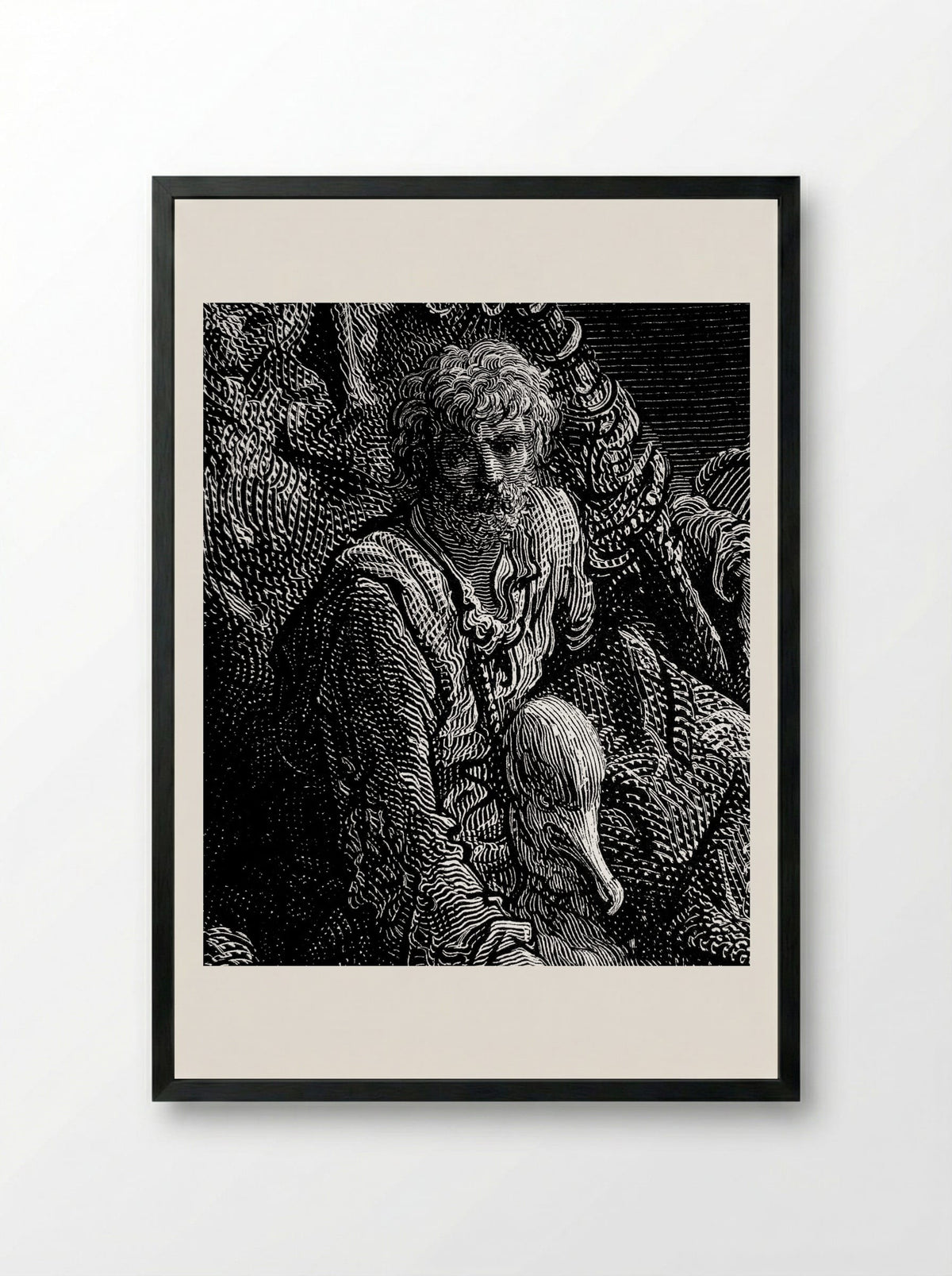 The Fiery Serpents - Gustave Doré - Framed Print Black