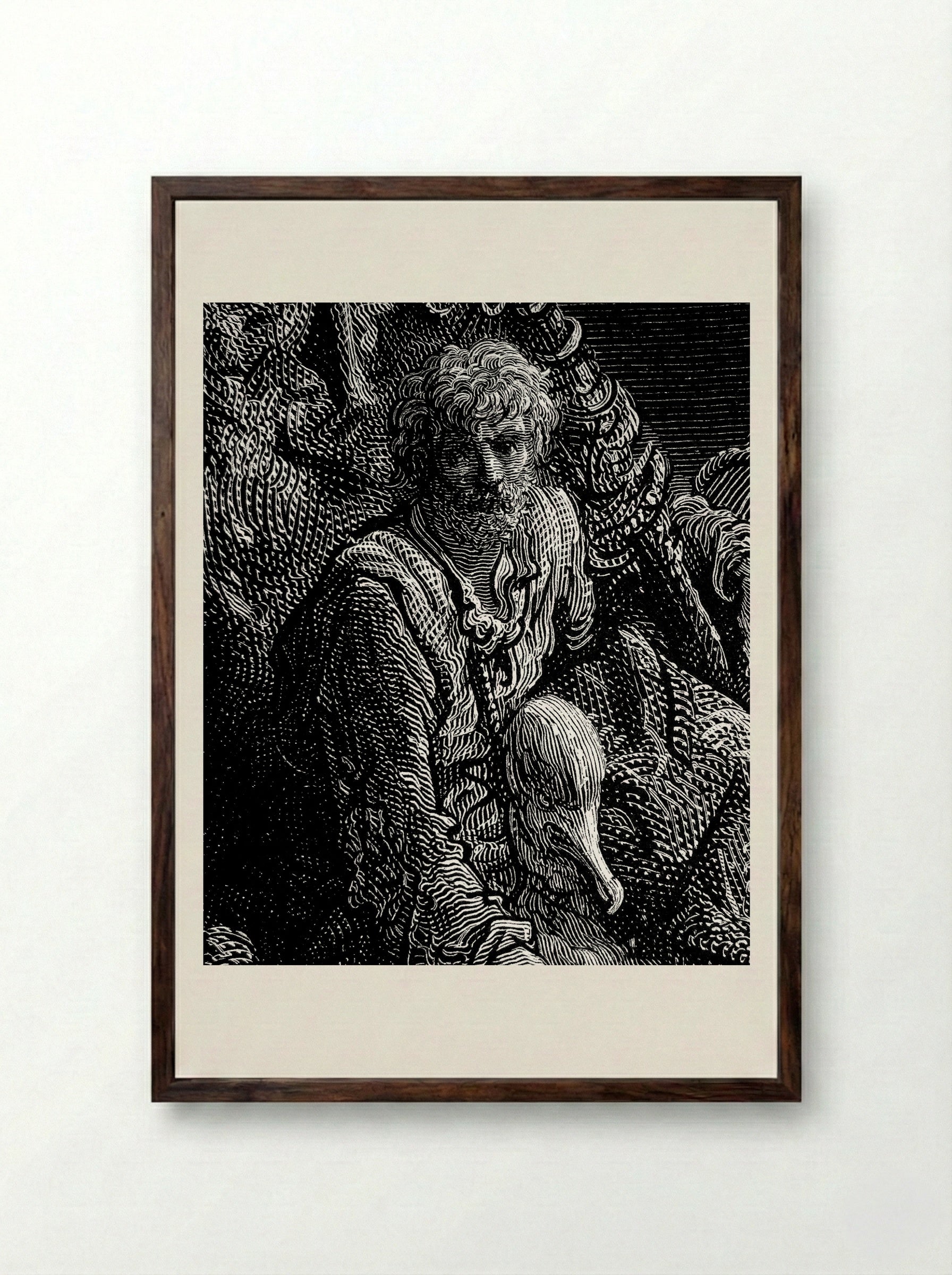 The Fiery Serpents - Gustave Doré - Framed Print Dark Wood