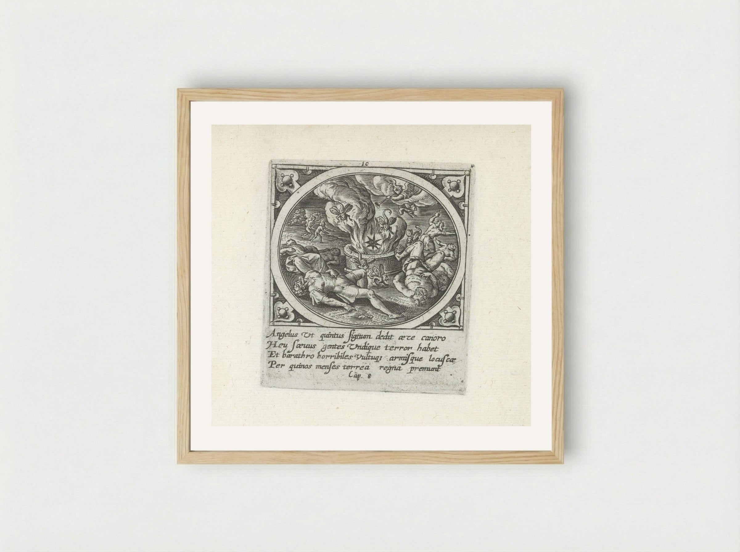 The Fifth Angel Sounds the Trumpet - Gerard de Jode - Framed Print Wood