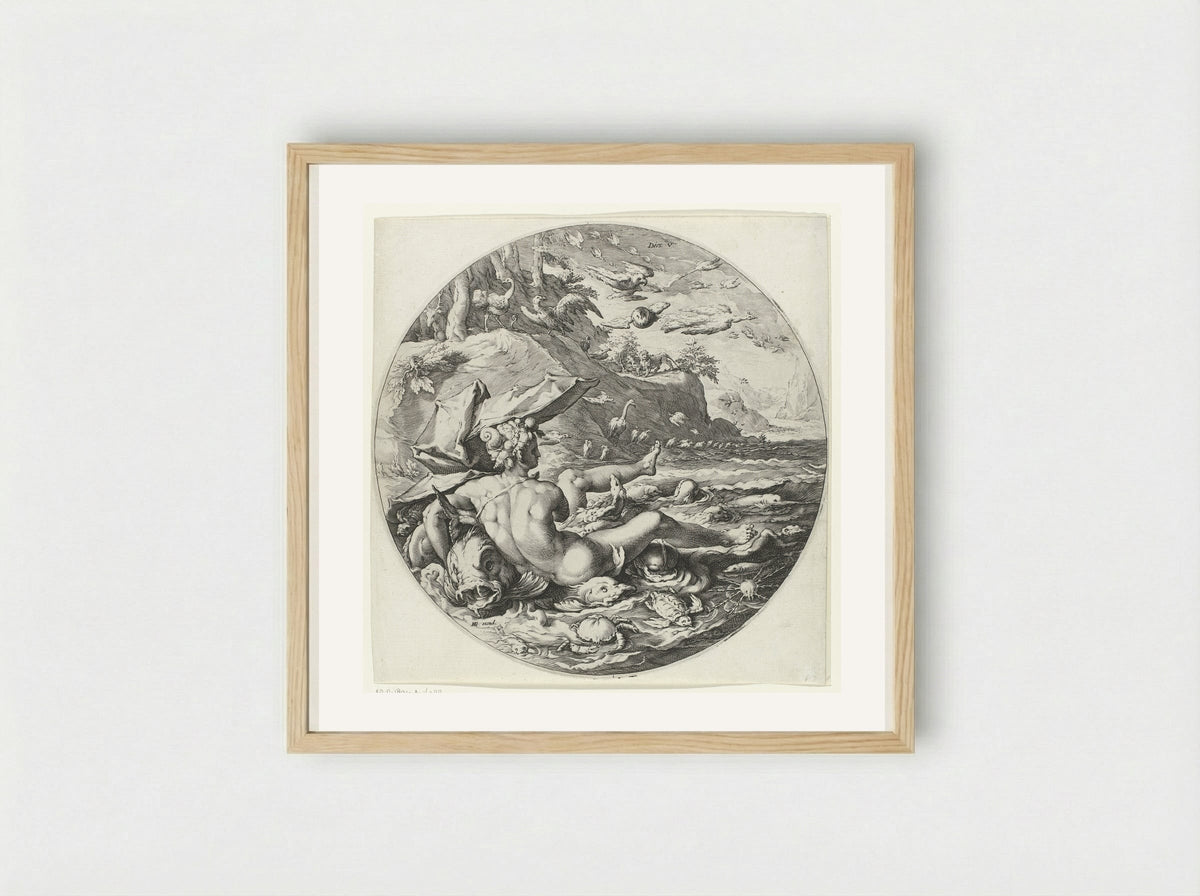 The Fifth Day of Creation: The Creation of Animals - Jan Harmensz. Muller - Framed Print Wood
