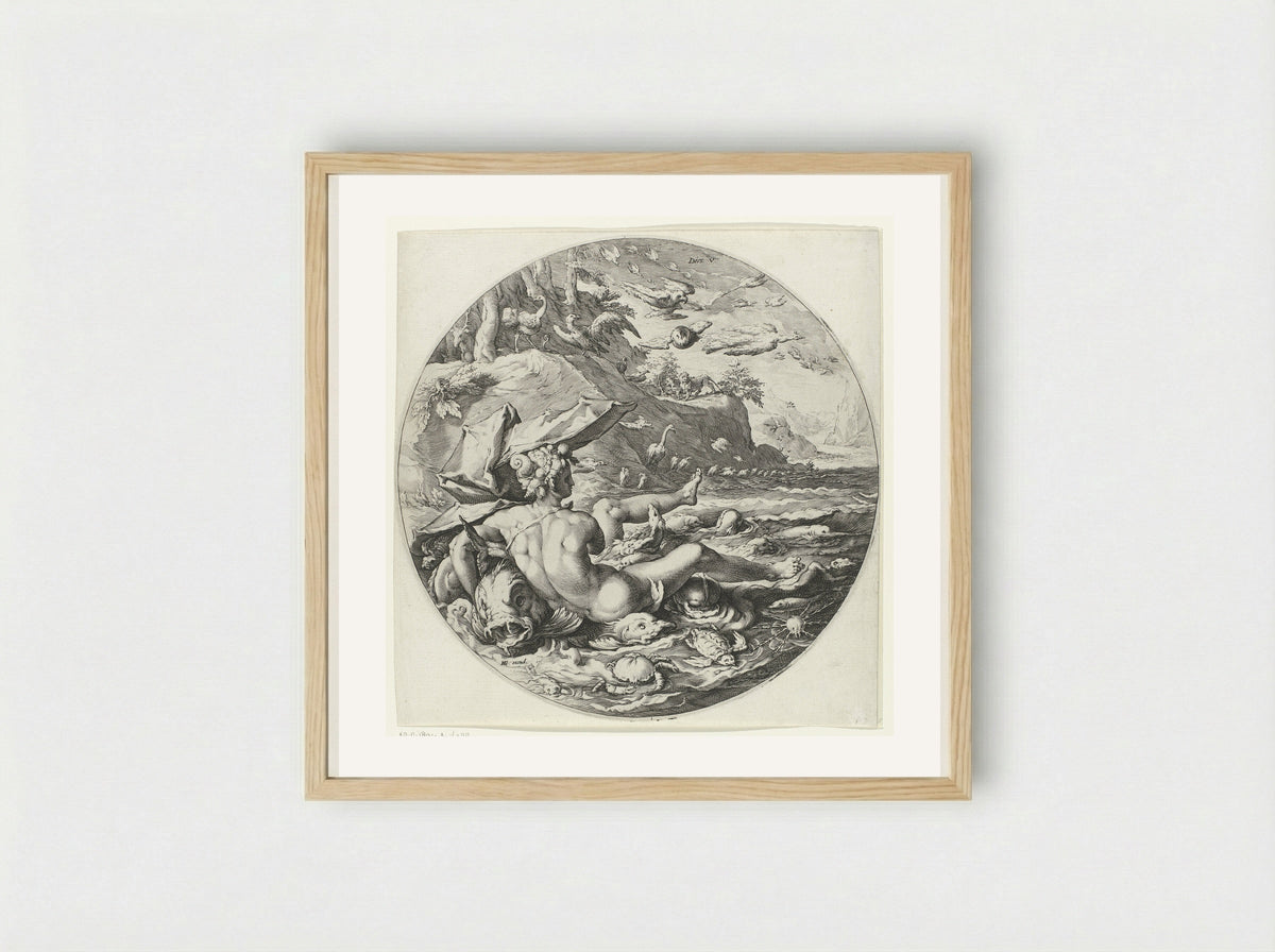 The Fifth Day of Creation: The Creation of Animals - Jan Harmensz. Muller - Framed Print Wood